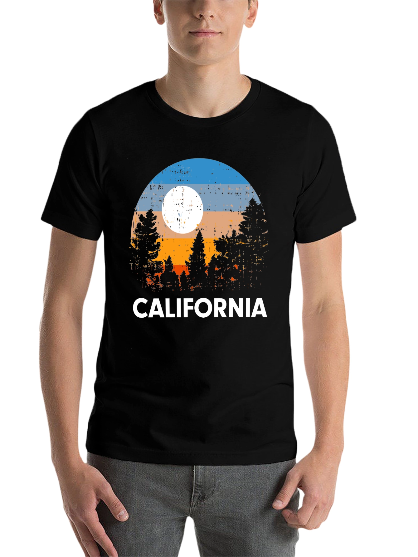 Black California Sunset Graphic T-Shirt view 7
