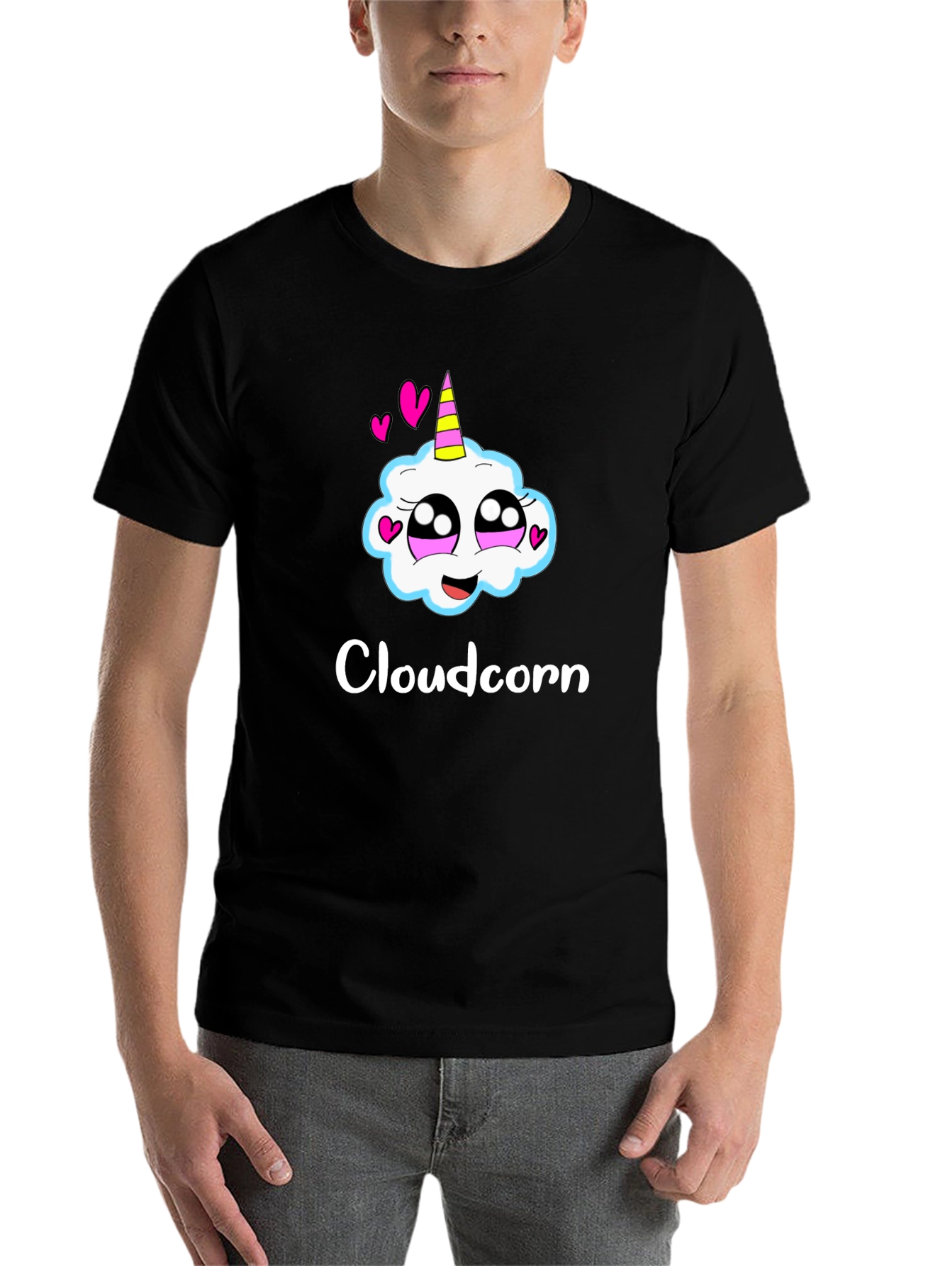 Black Cloudcorn Graphic T-Shirt - Black Cotton Blend view 7