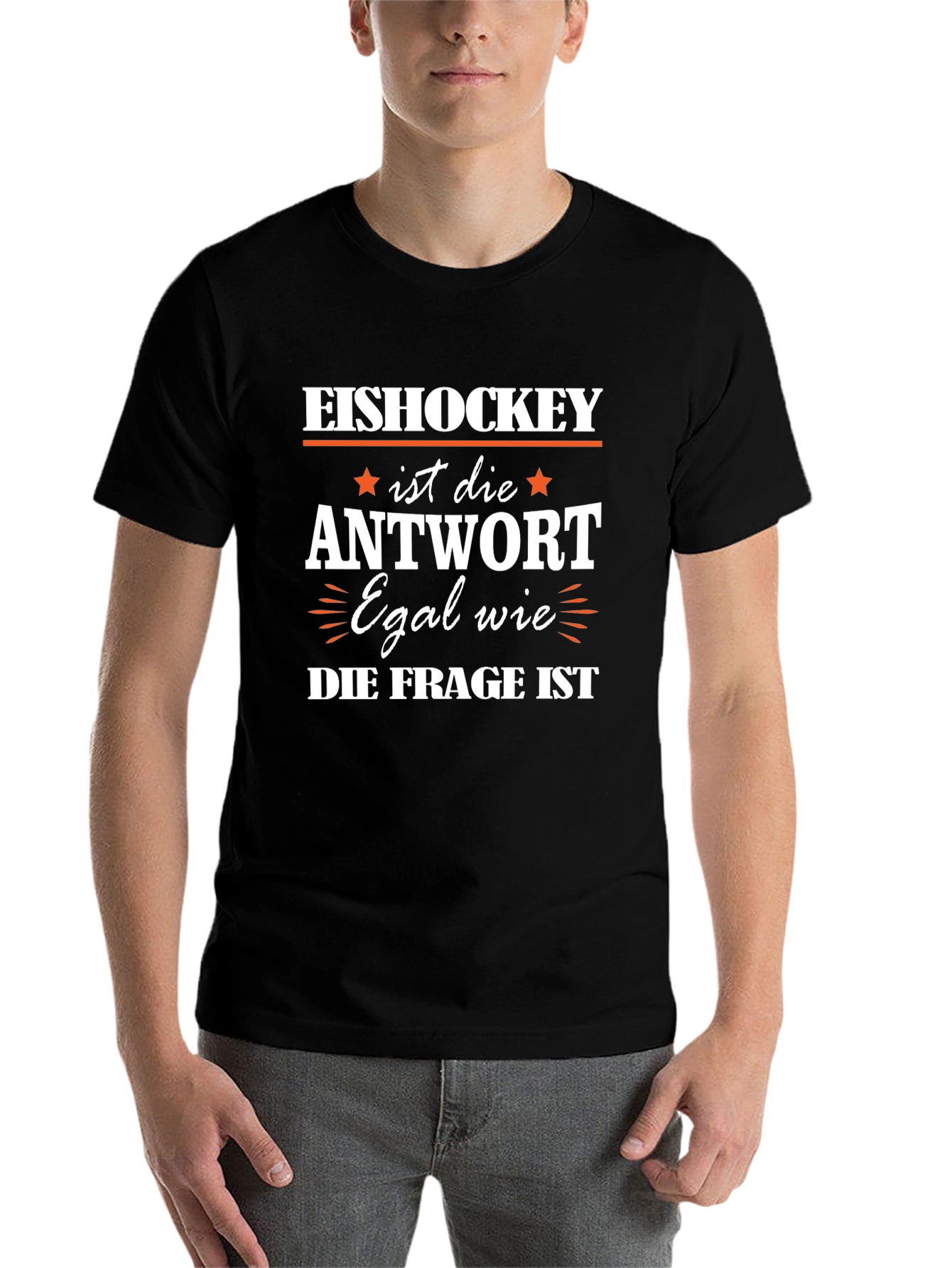 Black Eishockey Ist Die Antwort T-Shirt - Hockey Answer Tee view 7