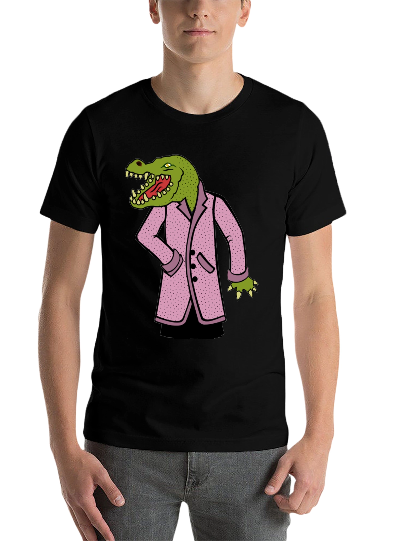 Black Gator in a Suit T-Shirt view 7