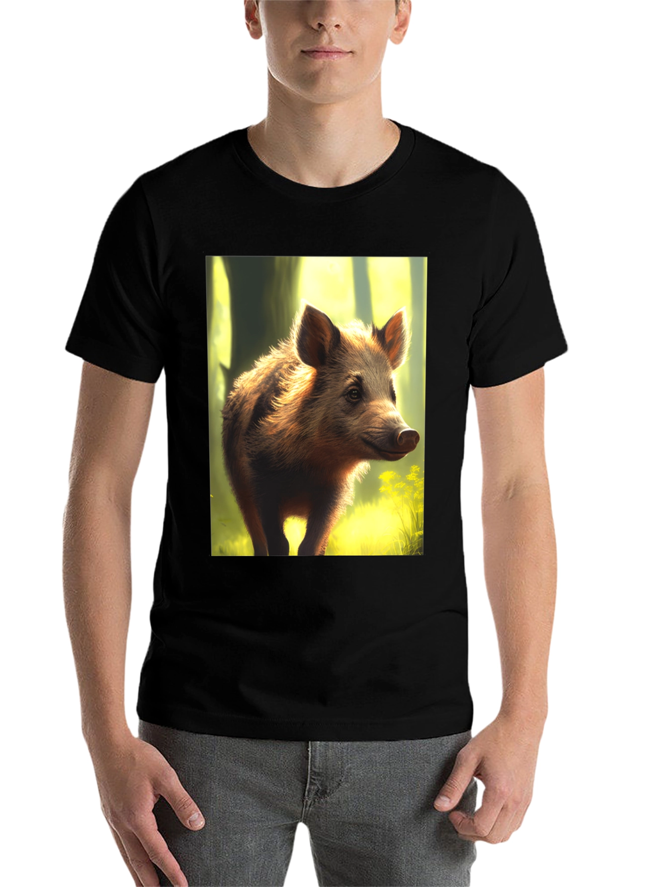 Black Wild Boar Graphic Tee view 7