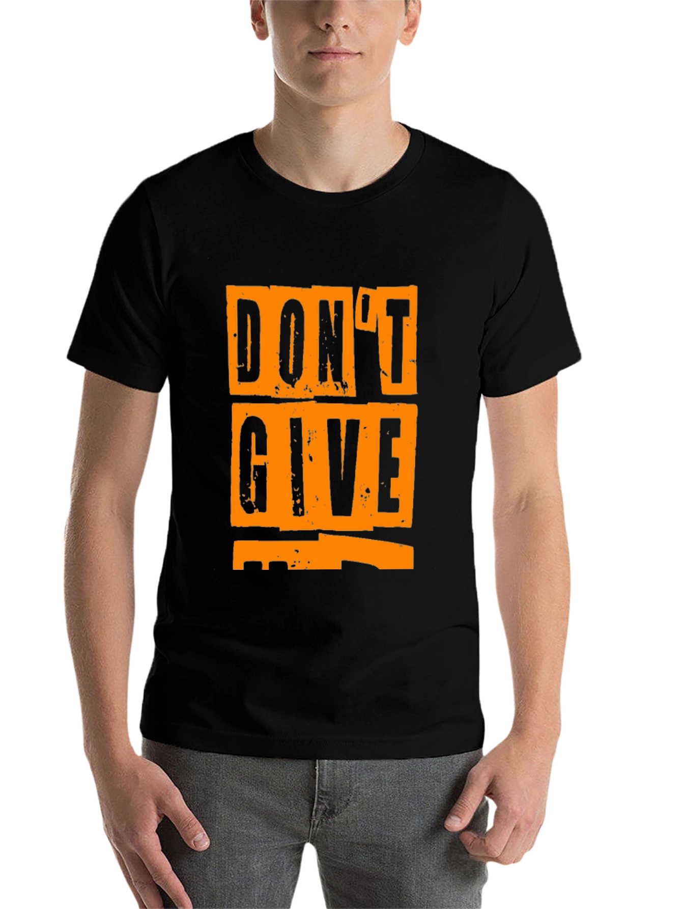 Black Don't Give Up Graphic T-Shirt - Motivational Tee view 7