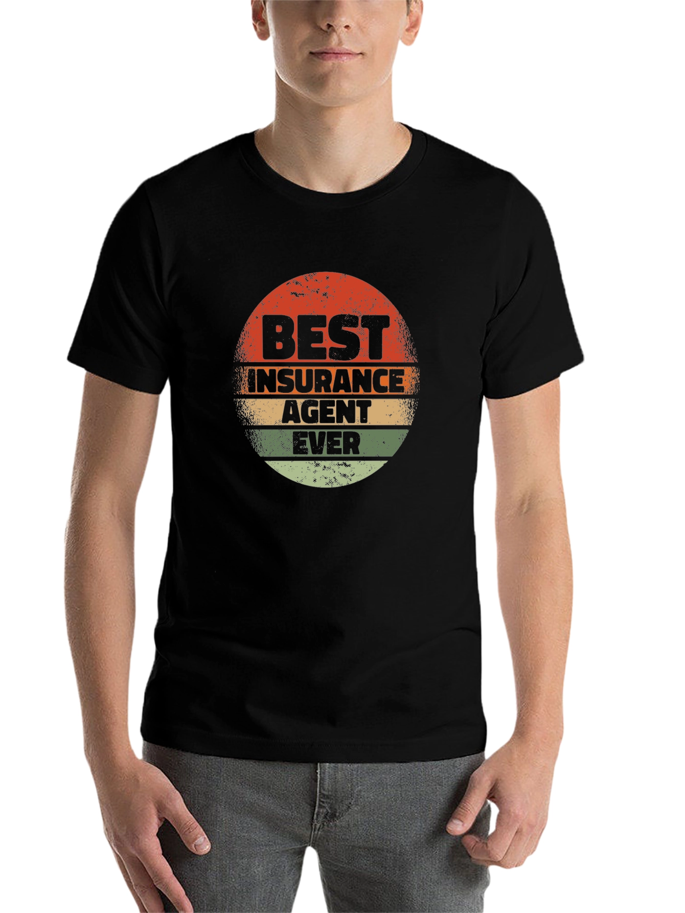 Black Best Insurance Agent Ever Retro T-Shirt view 7