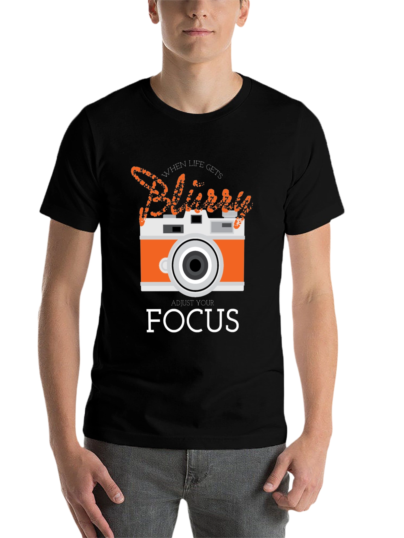 Black Adjust Your Focus Graphic Tee view 7