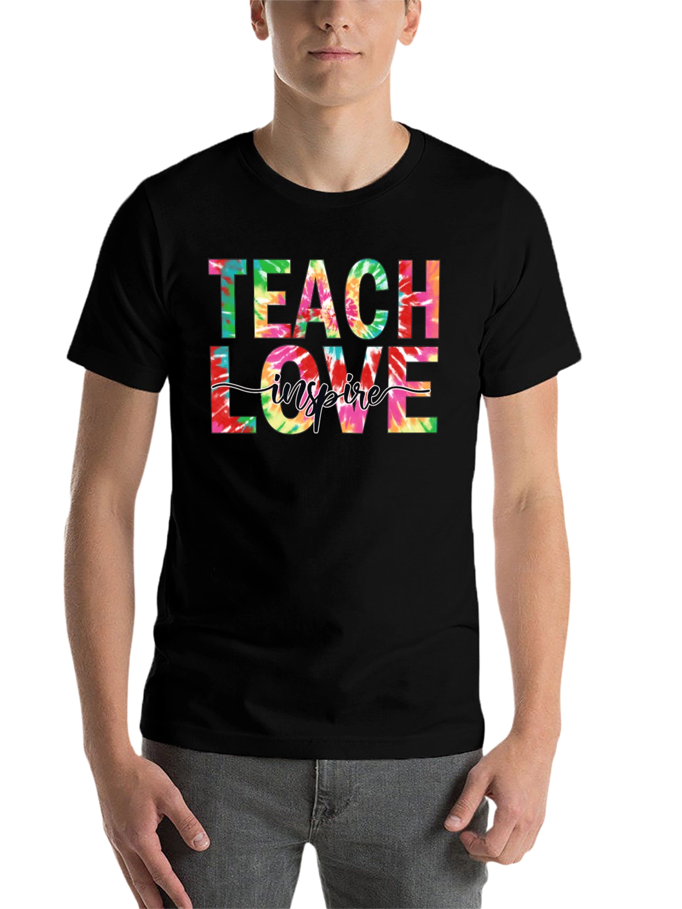 Black Teach Love Inspire Tie Dye Graphic Tee view 7