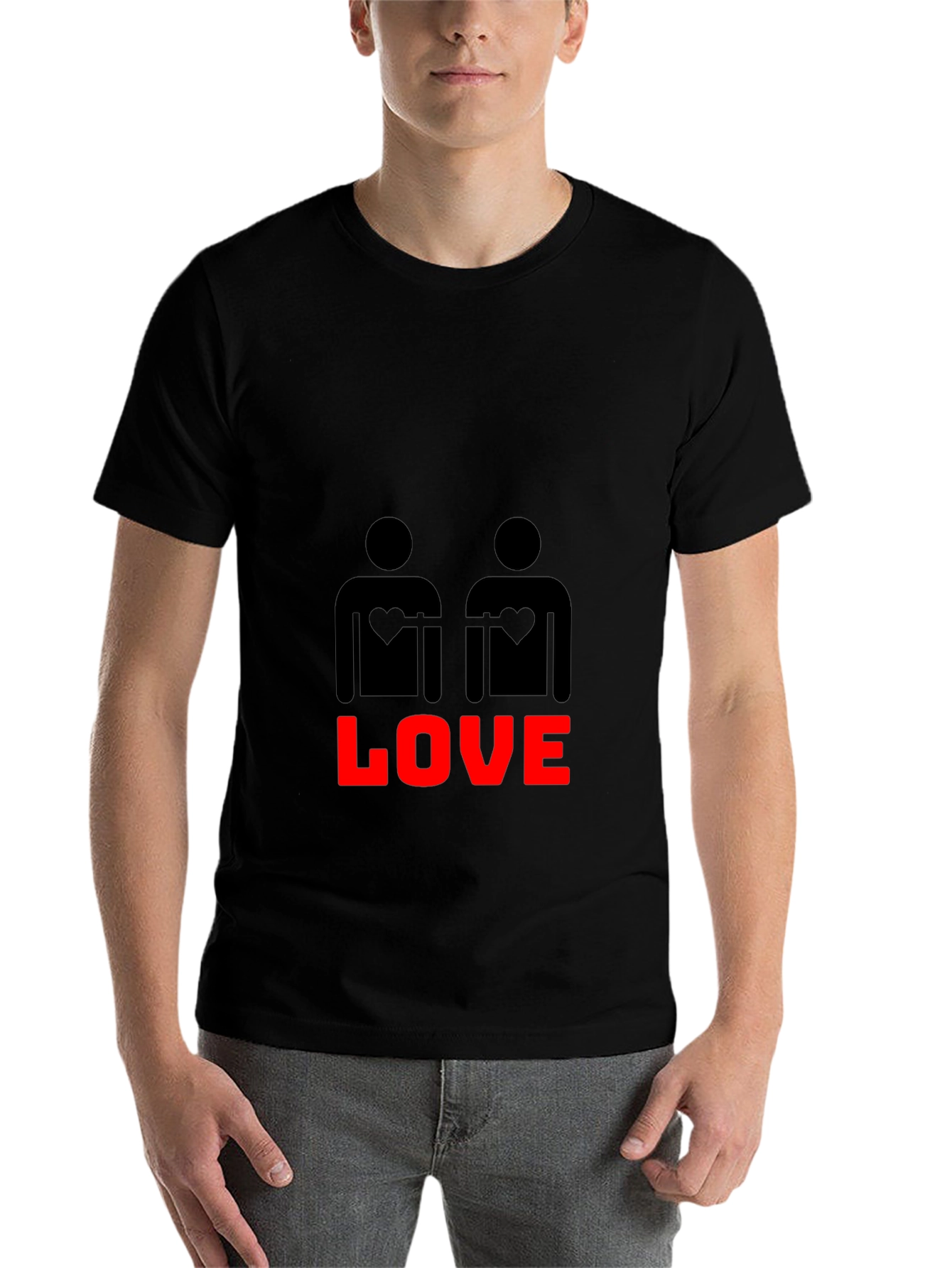 Black Love Wins Graphic Tee - Black Cotton Blend view 7