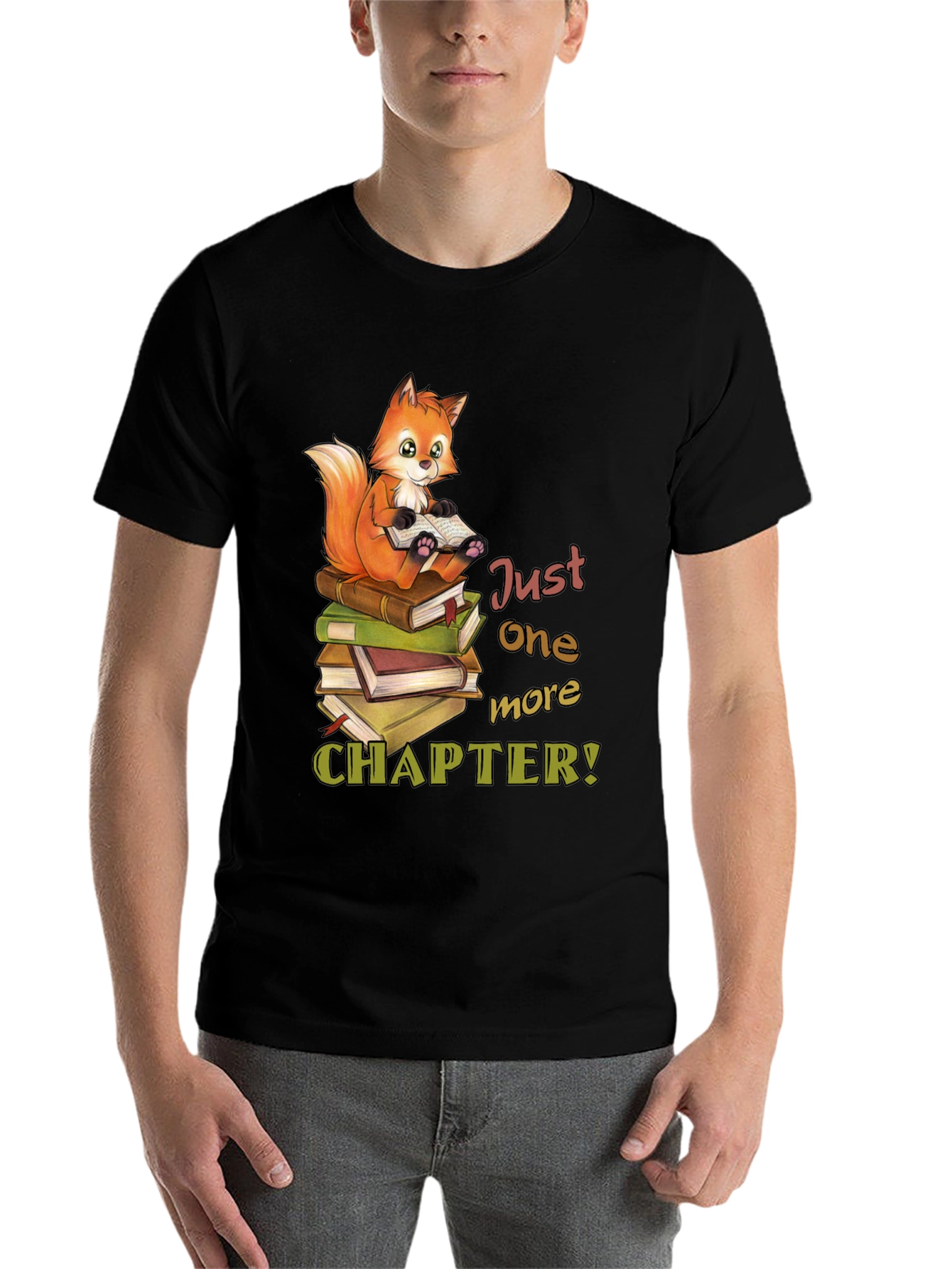 Black Bookworm Fox T-Shirt - Just One More Chapter view 7