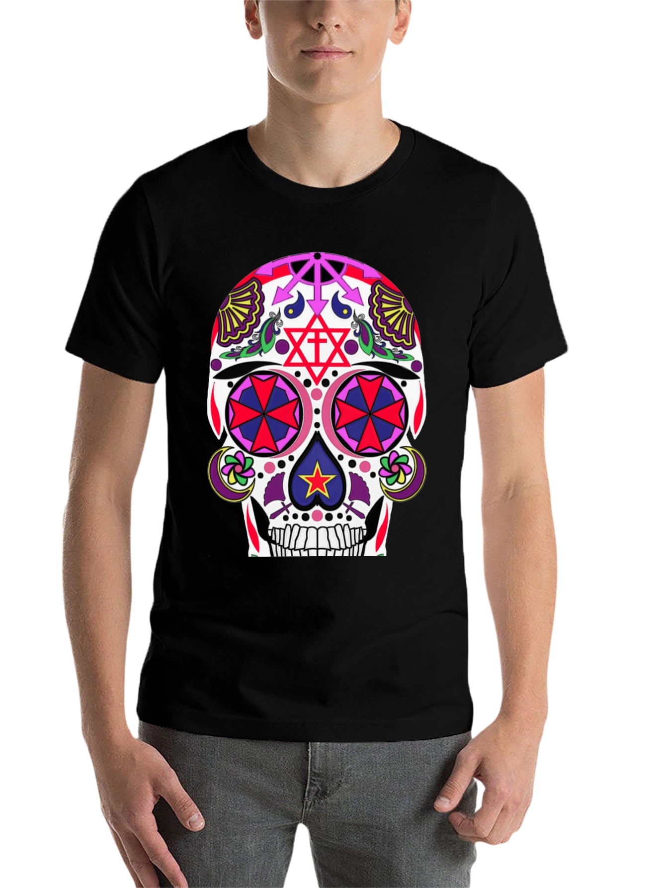 Black Sugar Skull T-Shirt - Day of the Dead view 7