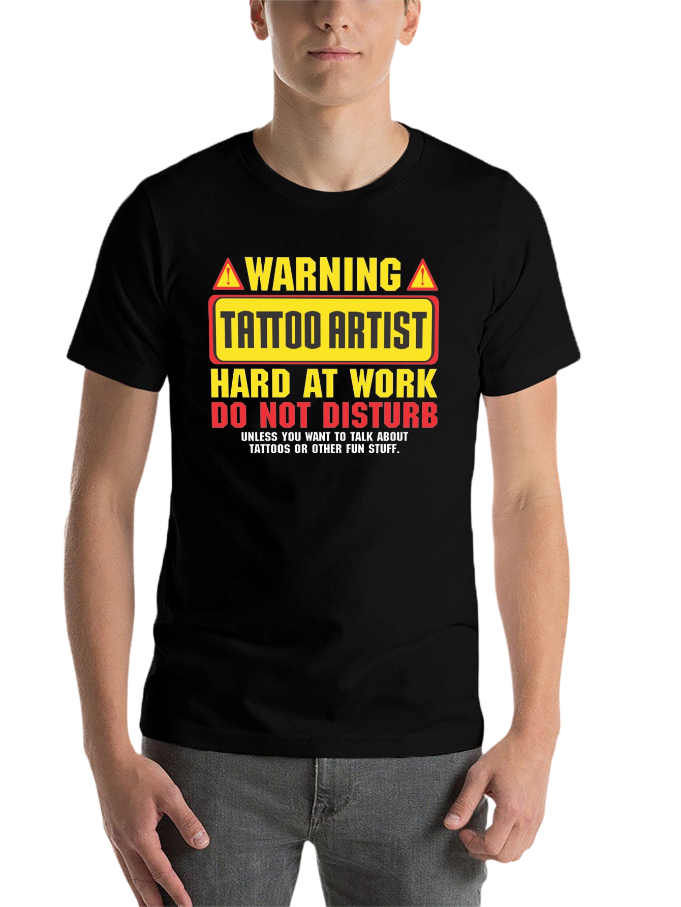 Black Tattoo Artist Warning Graphic T-Shirt view 7