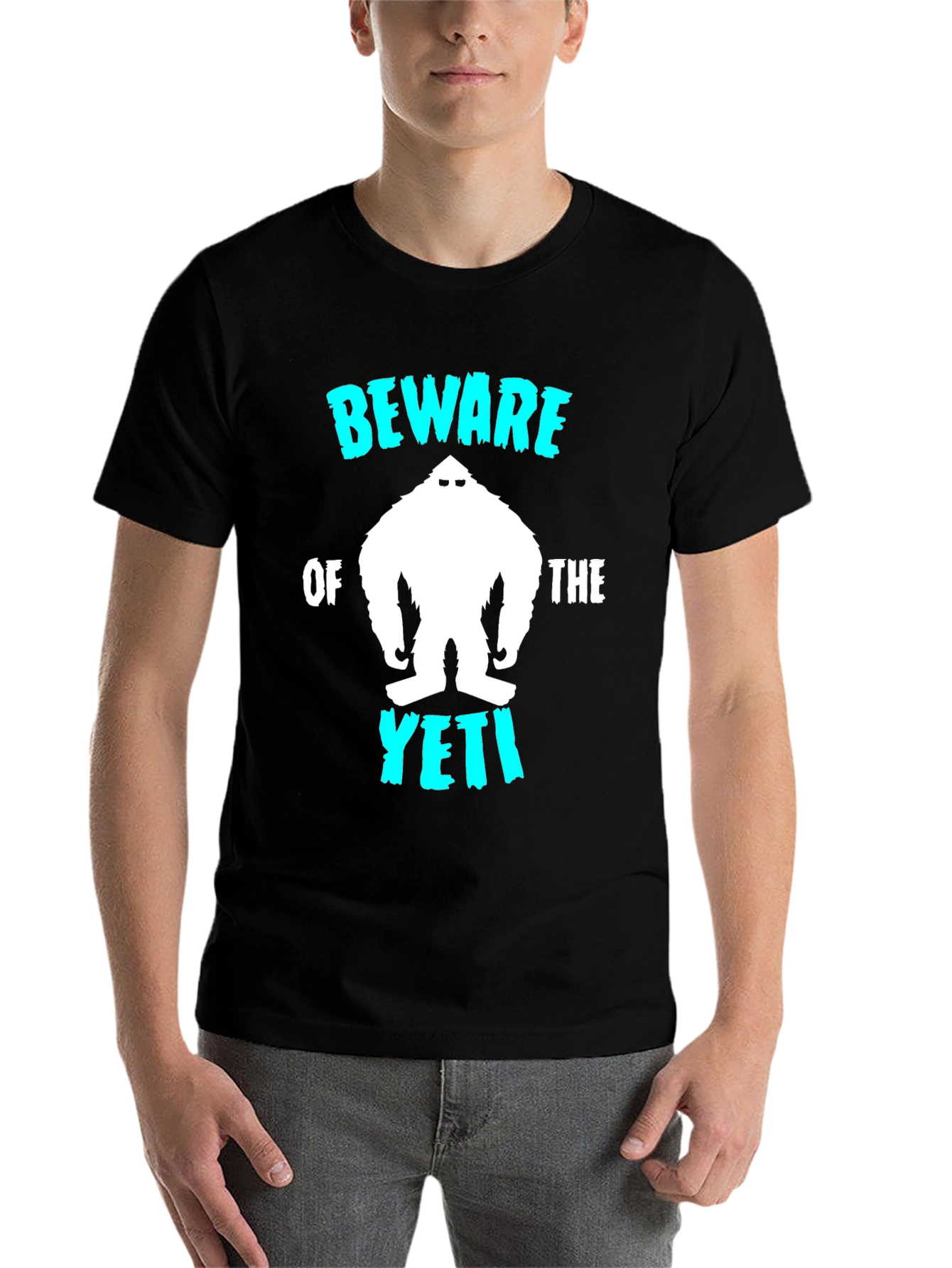 Black Beware of the Yeti Graphic T-Shirt view 7