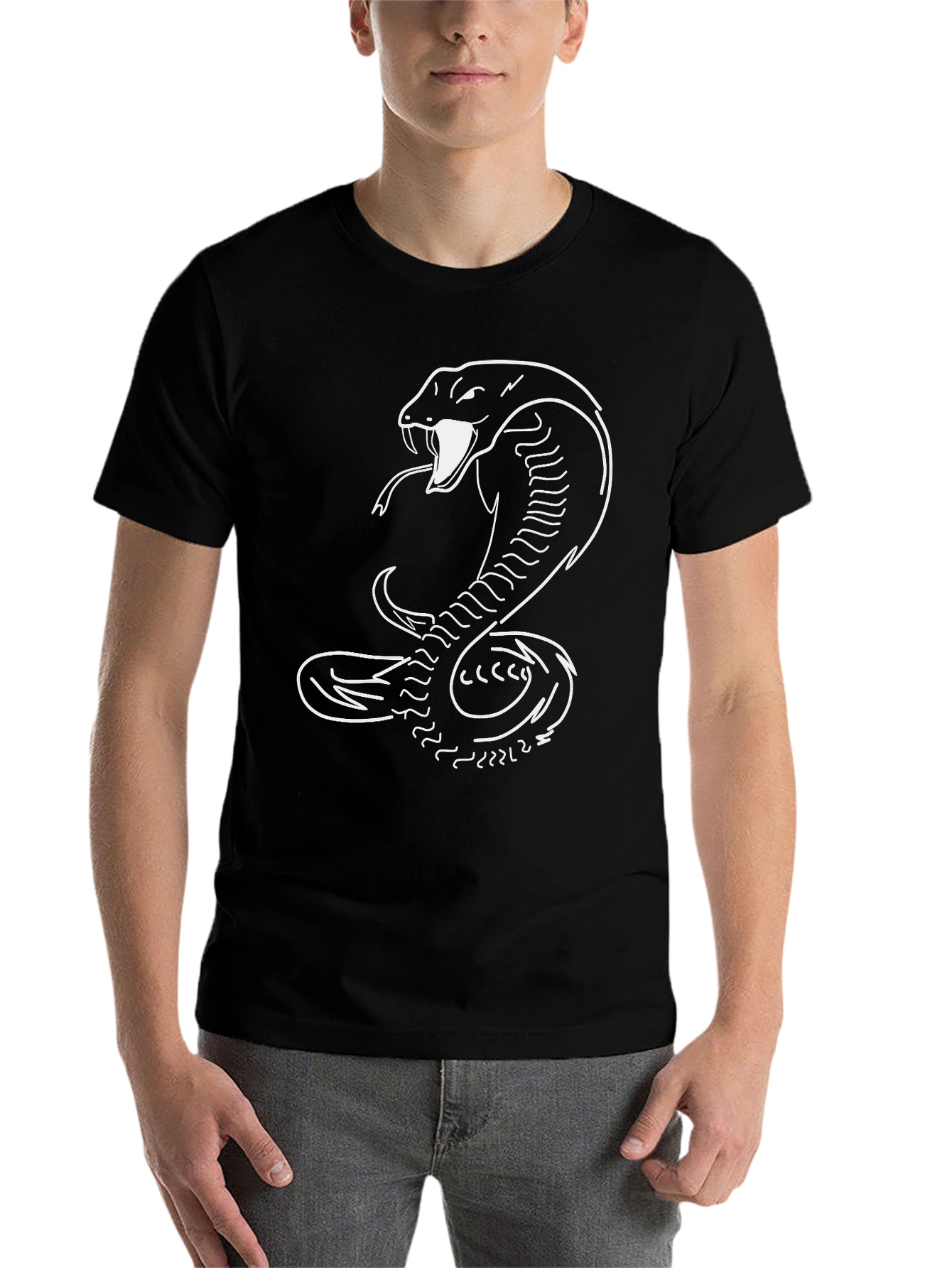 Black Cobra Graphic Tee - Men's Black T-Shirt view 7