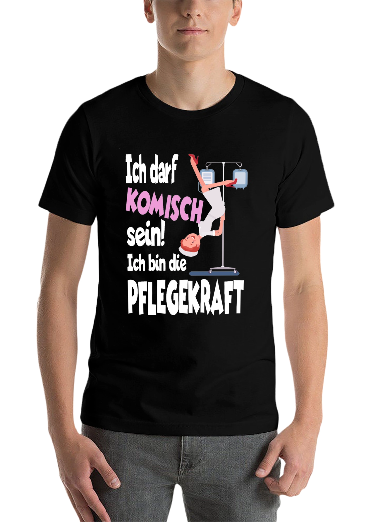 Black Funny Nurse T-Shirt - Ich Darf Komisch Sein! view 7