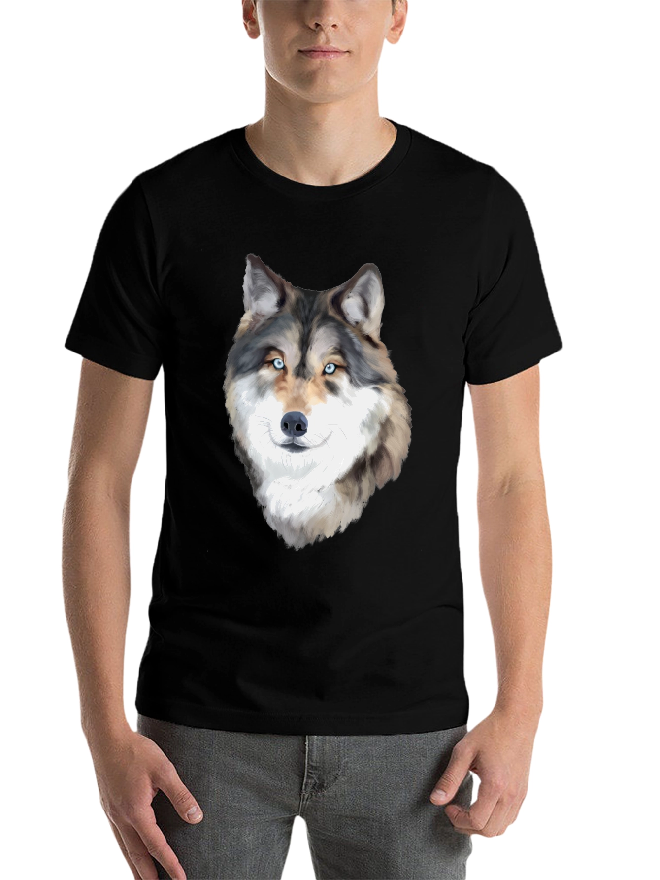 Black Wolf Graphic T-Shirt - Black view 7