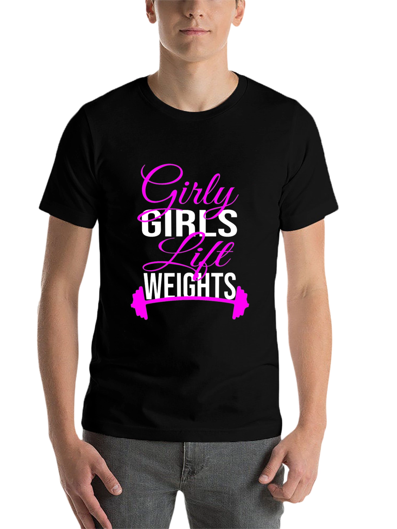 Black Girly Girls Lift Weights T-Shirt - Fitness Apparel view 7