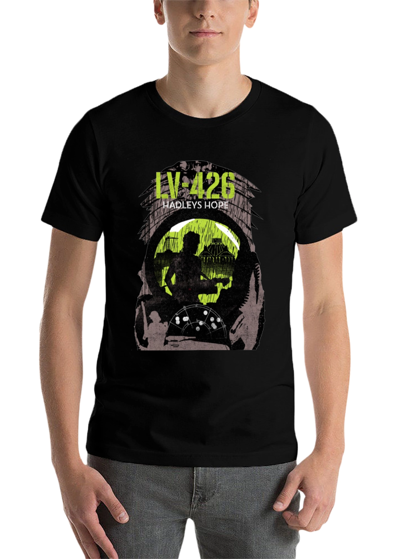 Black LV-426 Hadley's Hope Graphic T-Shirt view 7
