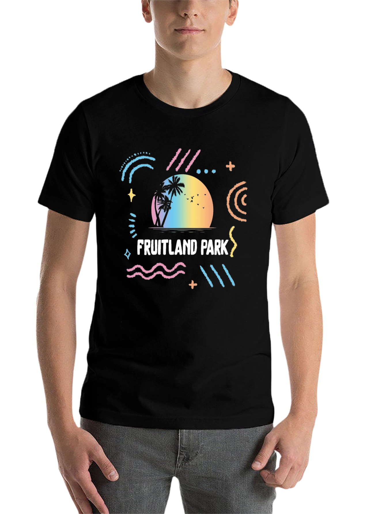 Black Fruitland Park Retro Graphic T-Shirt view 7