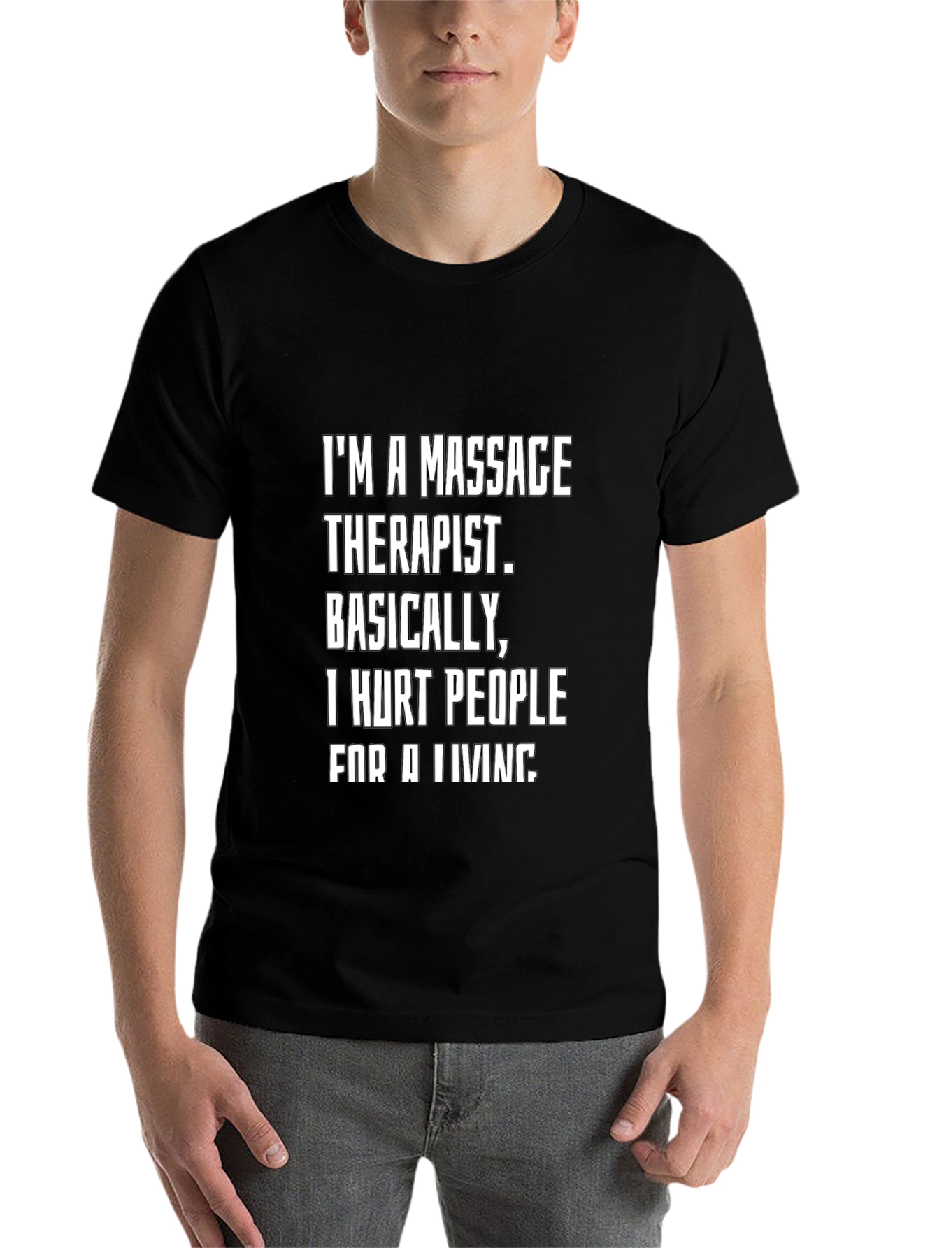 Black Massage Therapist Funny T-Shirt view 7
