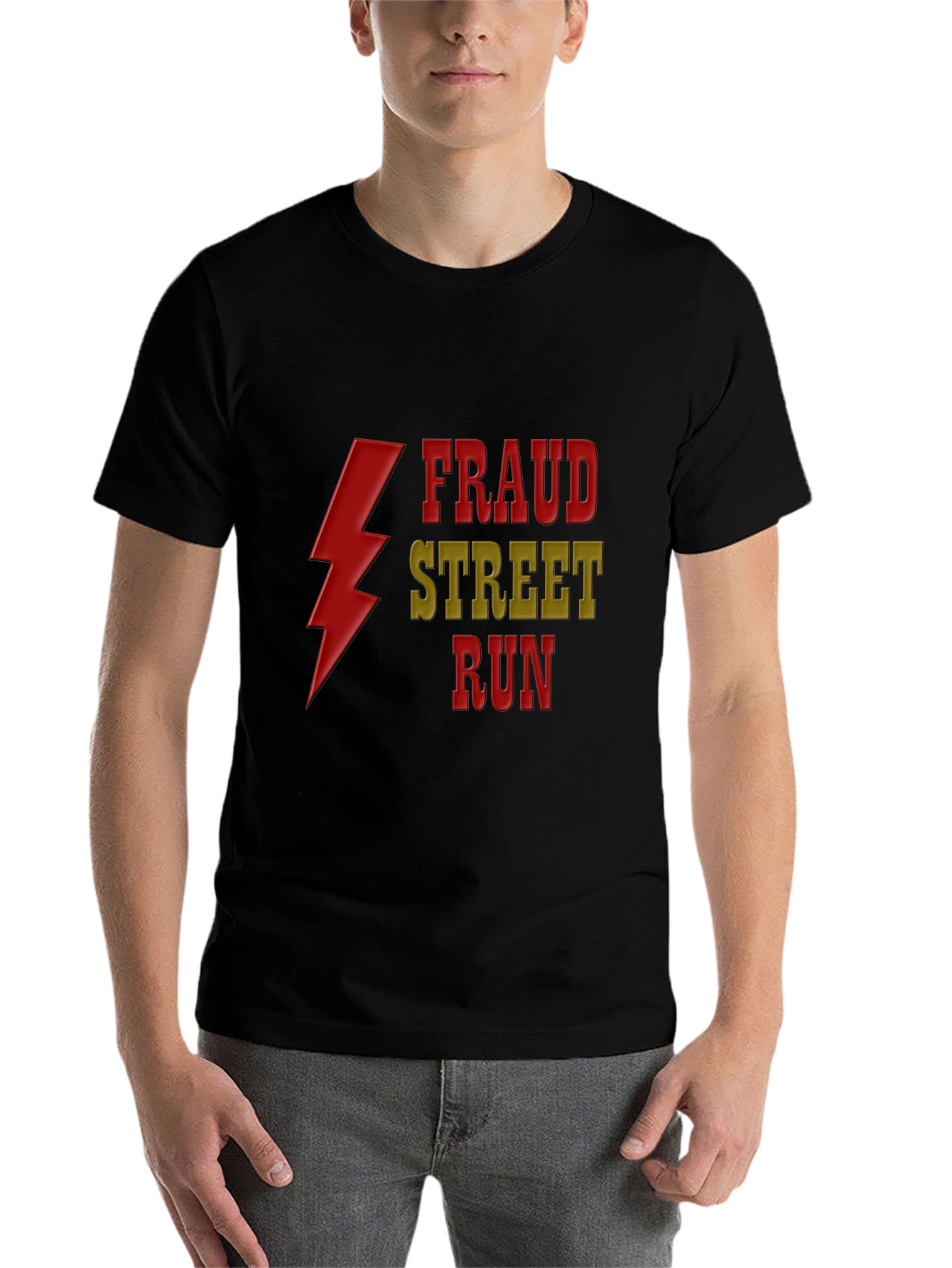 Black Fraud Street Run Graphic T-Shirt view 7