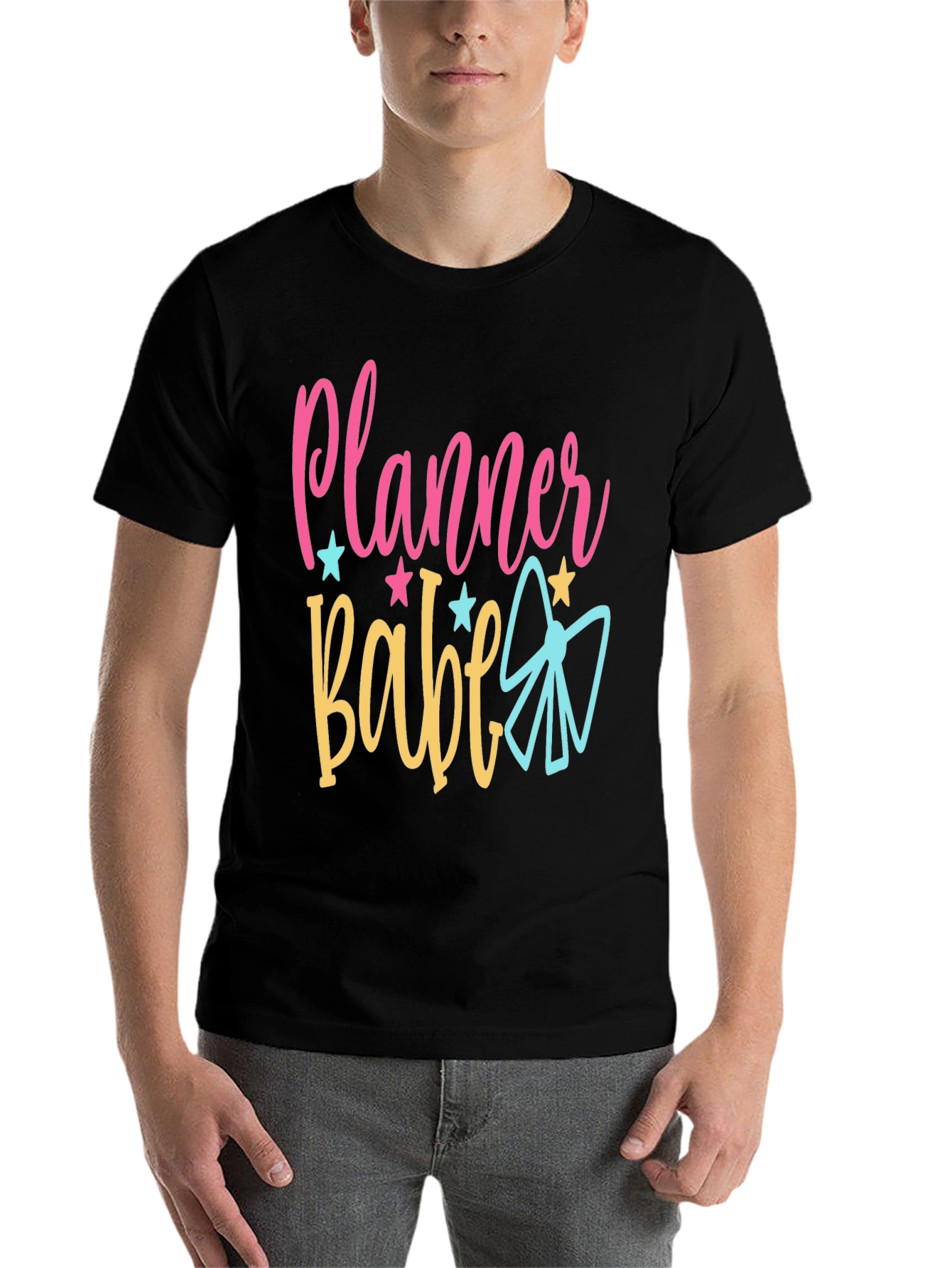 Black Planner Babe Graphic Tee - Cute and Stylish view 7