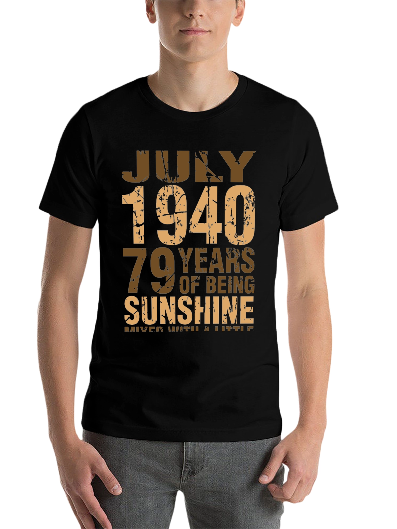 Black July 1940 Birthday T-Shirt - 79 Years of Sunshine view 7