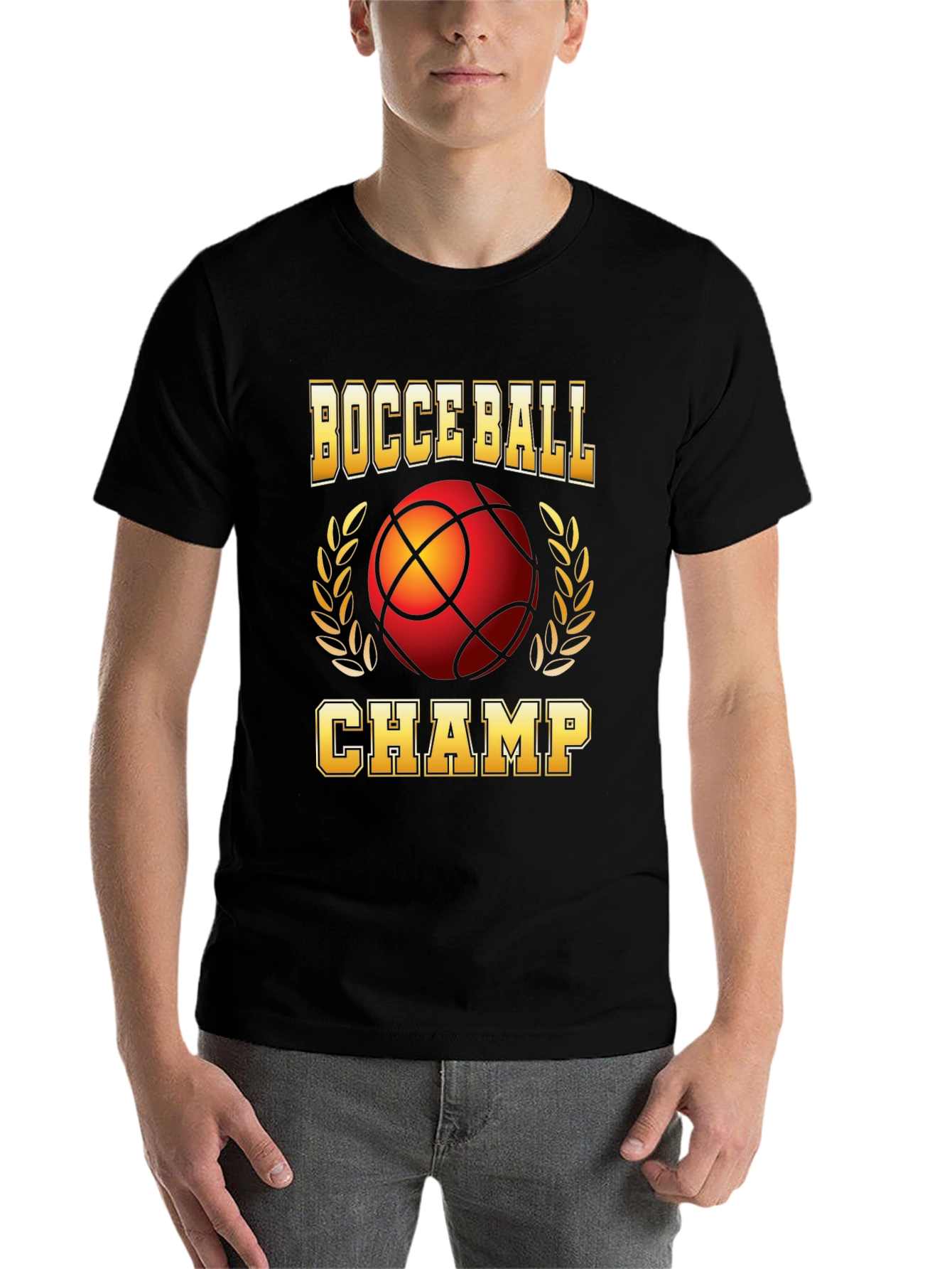 Black Bocce Ball Champ T-Shirt view 7