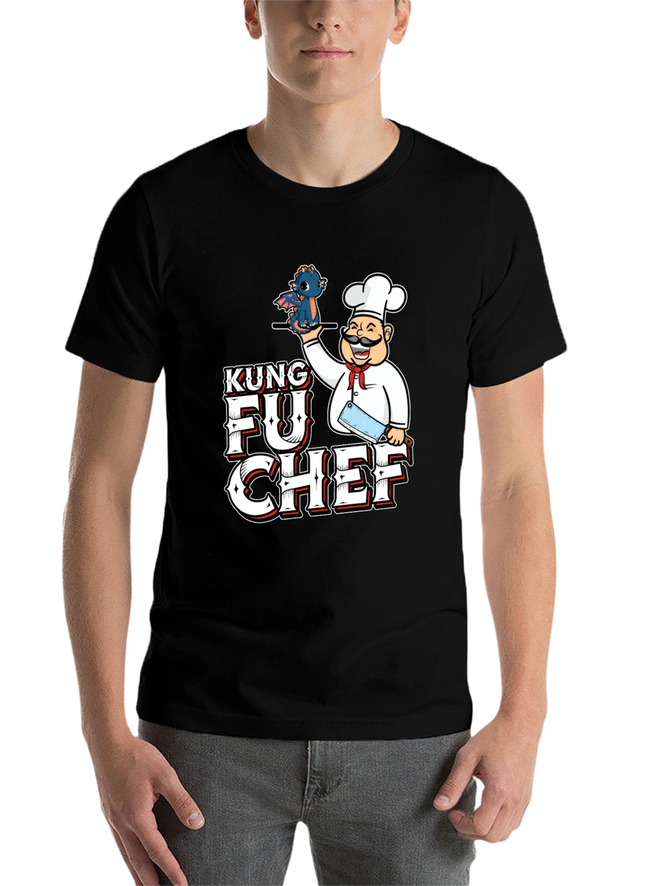 Black Kung Fu Chef Graphic T-Shirt view 7