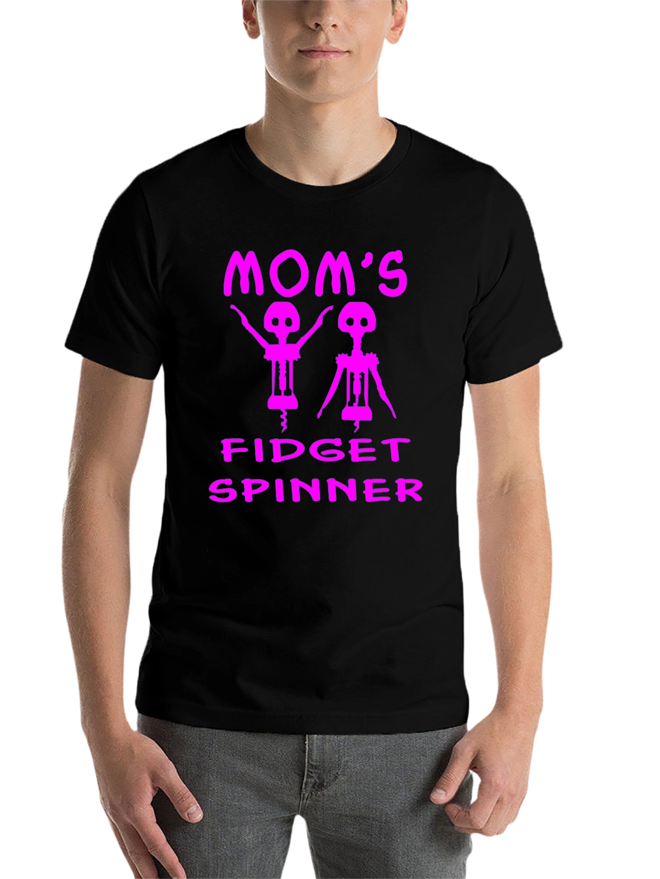 Black Mom's Fidget Spinner Funny T-Shirt view 7