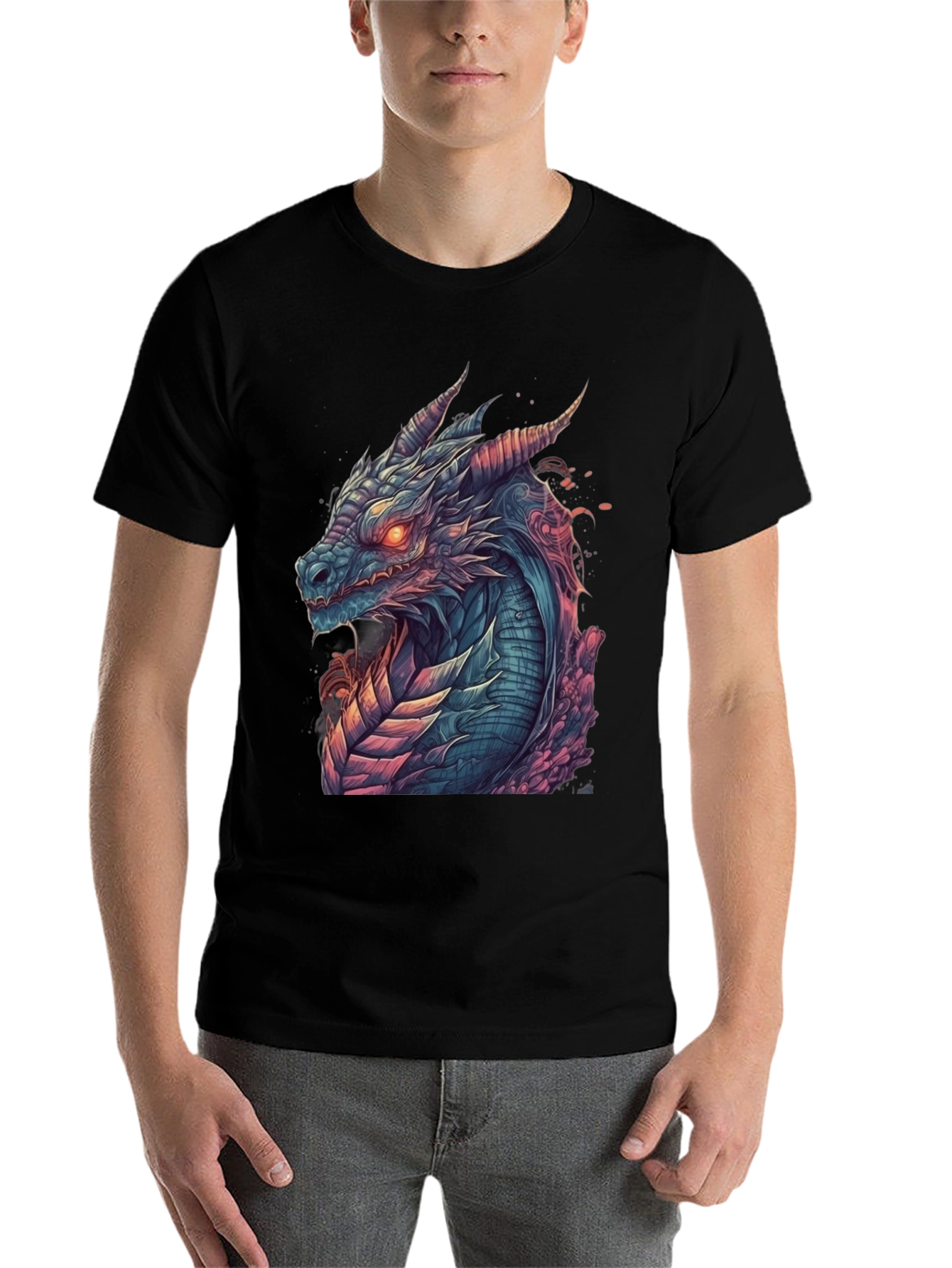 Black Dragon Graphic Tee - Men's Black T-Shirt view 7