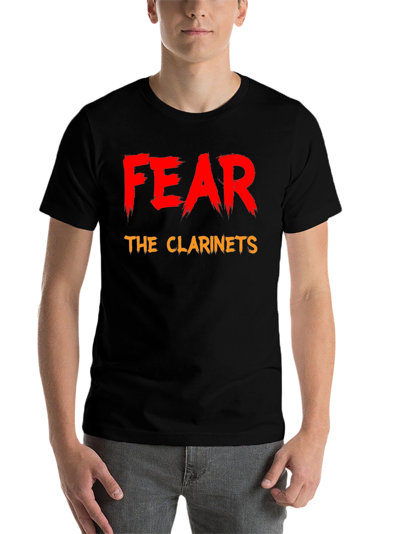 Black Fear the Clarinets T-Shirt - Funny Band Tee view 7