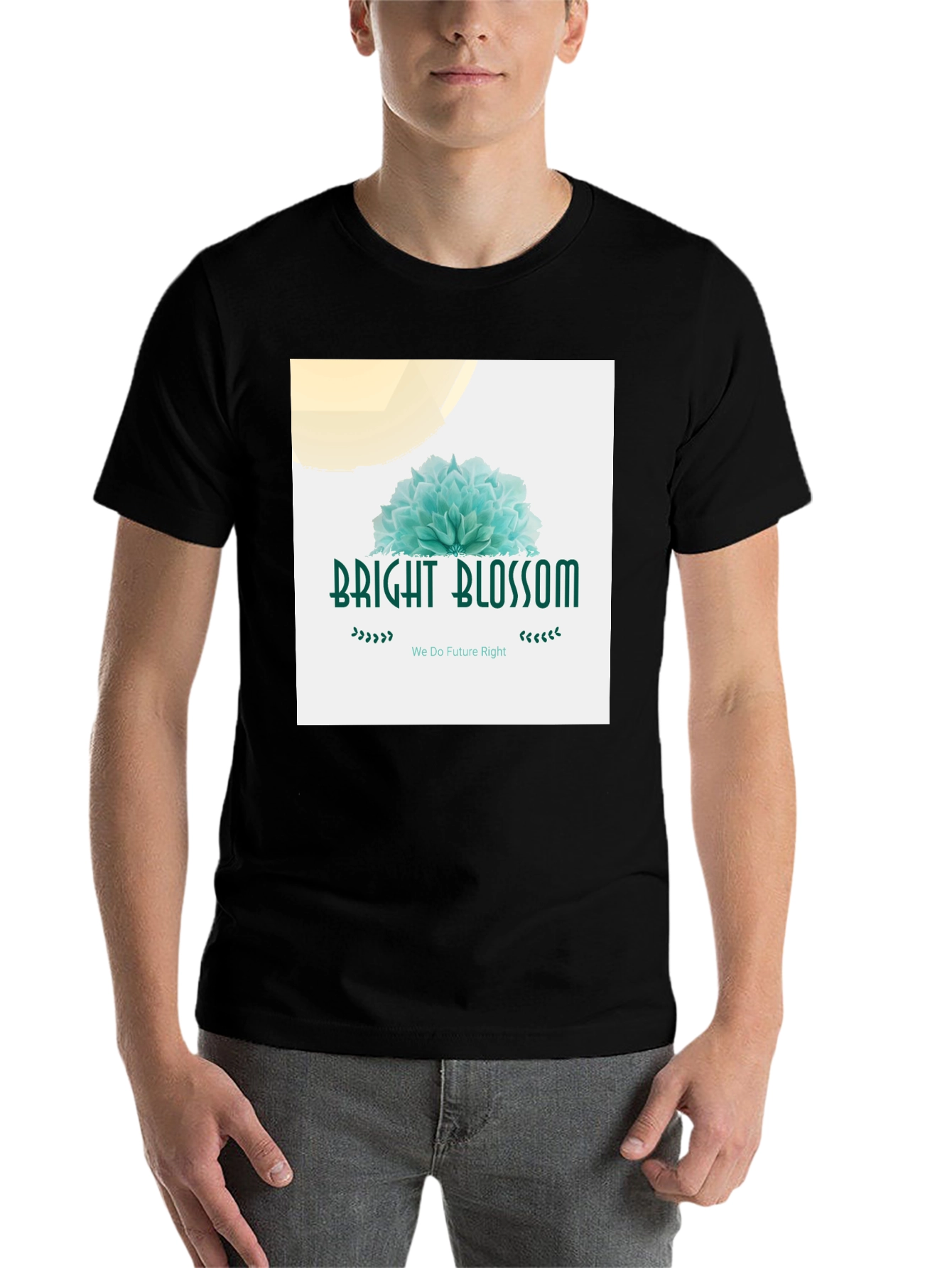 Black Bright Blossom Graphic Tee - Soft Cotton Blend view 7