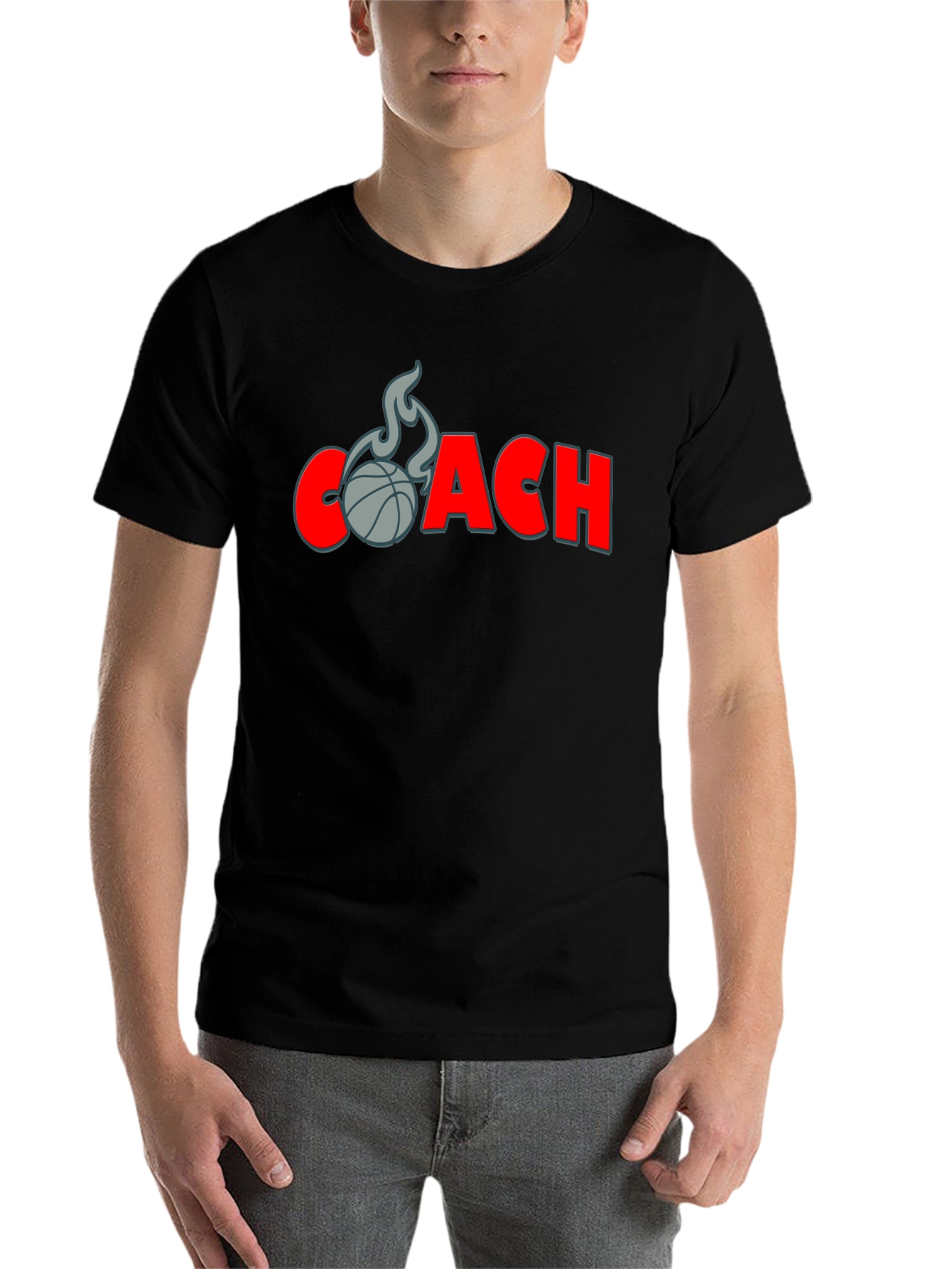 Black Basketball Coach T-Shirt - Graphic Tee view 7