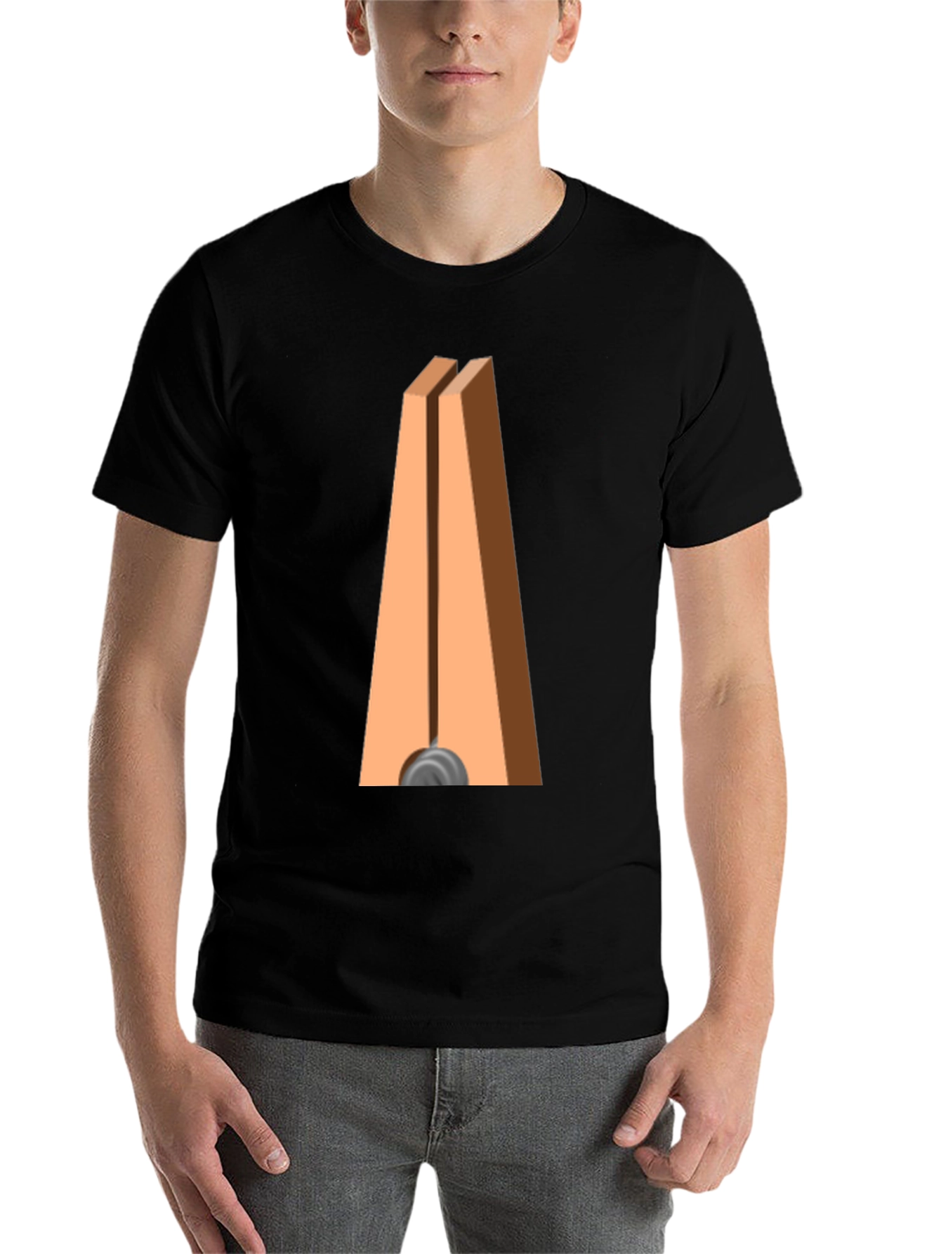 Black Novelty Clothespin Graphic Tee - Quirky Casual Wear view 7
