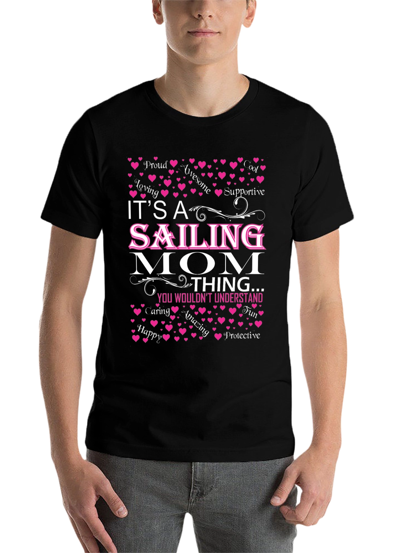 Black It's a Sailing Mom Thing T-Shirt view 7