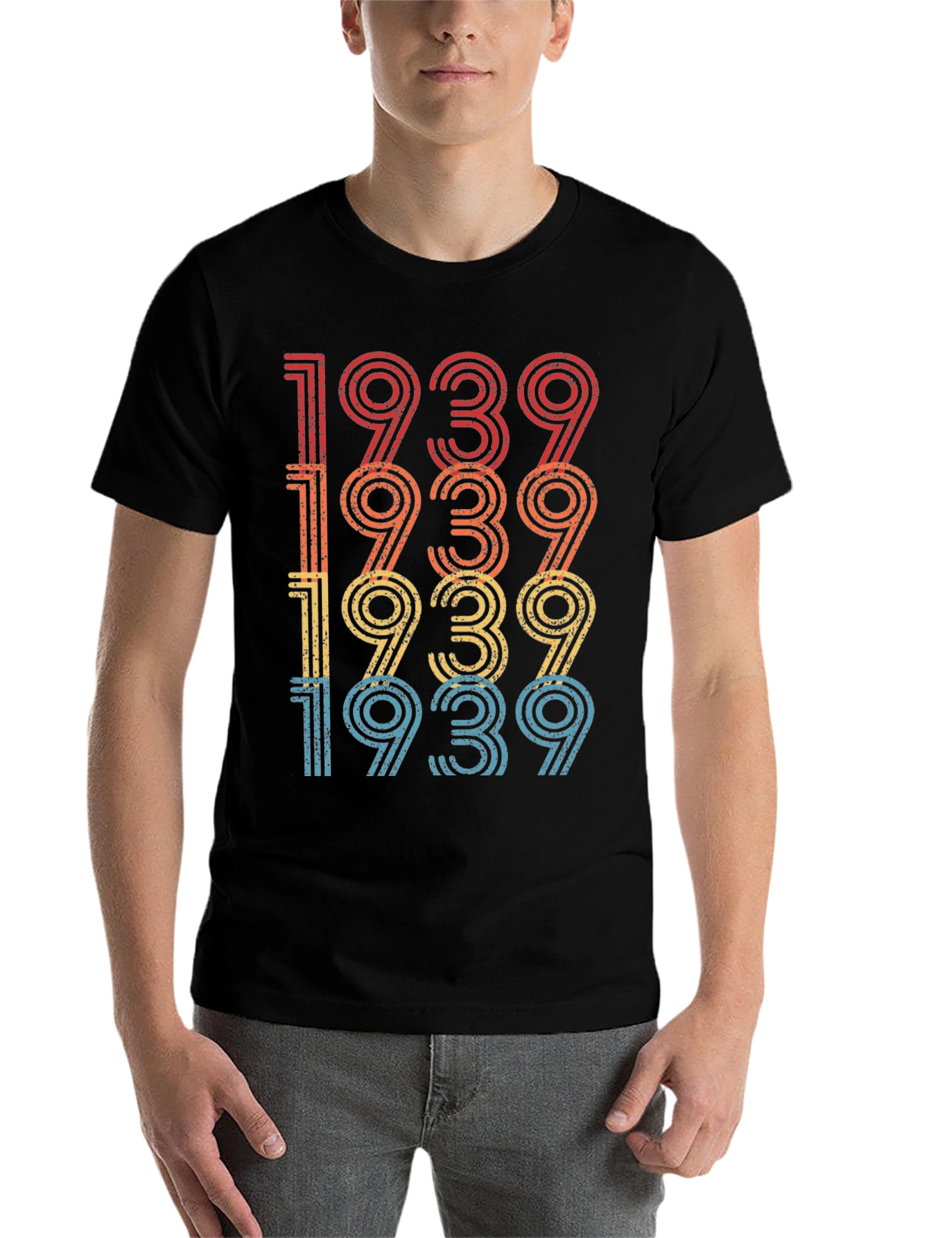 Black Vintage 1939 T-Shirt Retro Birthday Gift view 7