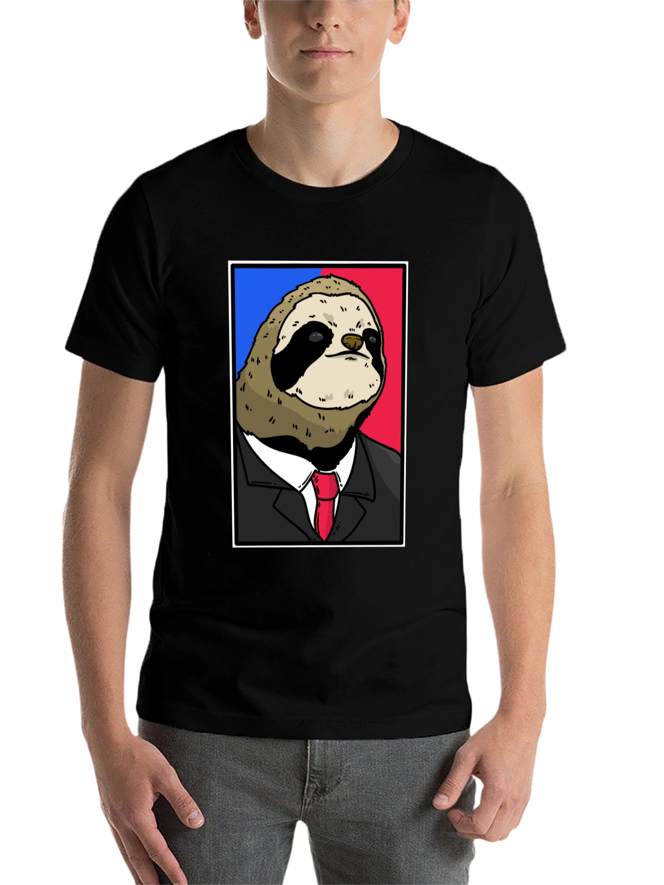 Black Sloth Boss T-Shirt - Funny Animal Tee view 7