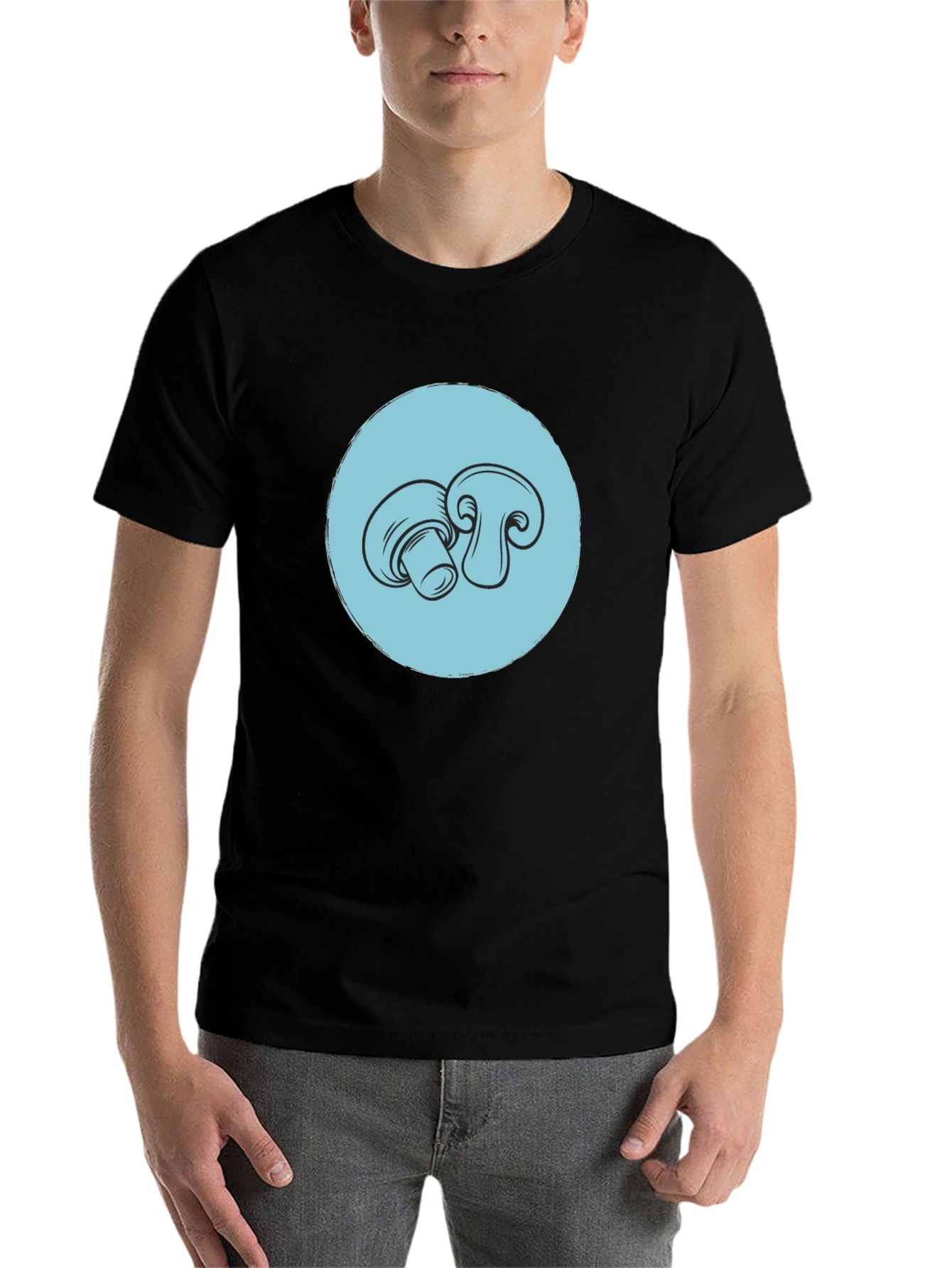 Black Mushroom Graphic Tee - Stylish Unisex T-Shirt view 7