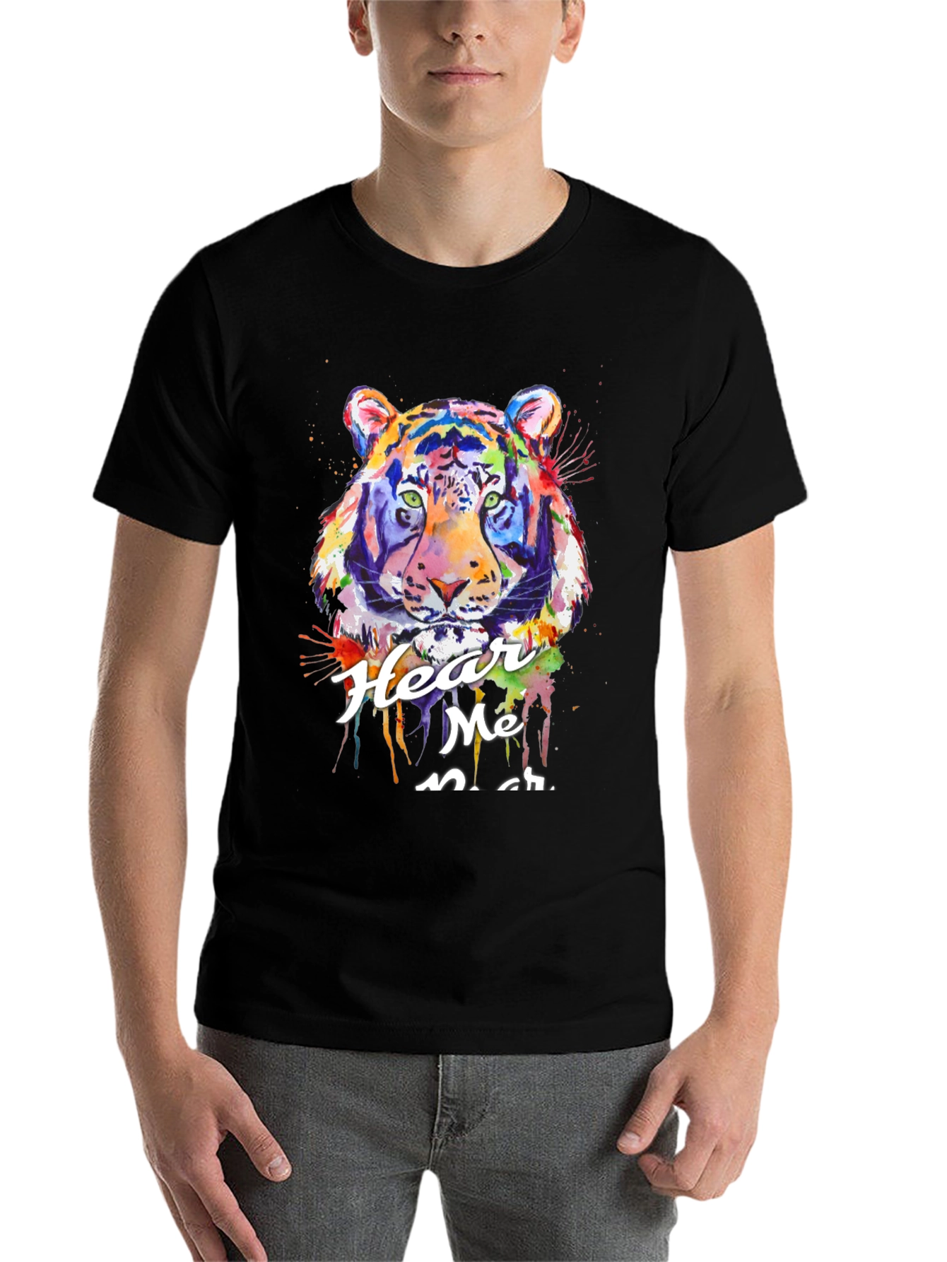 Black Vibrant Tiger Graphic Tee - Hear Me Roar! view 7