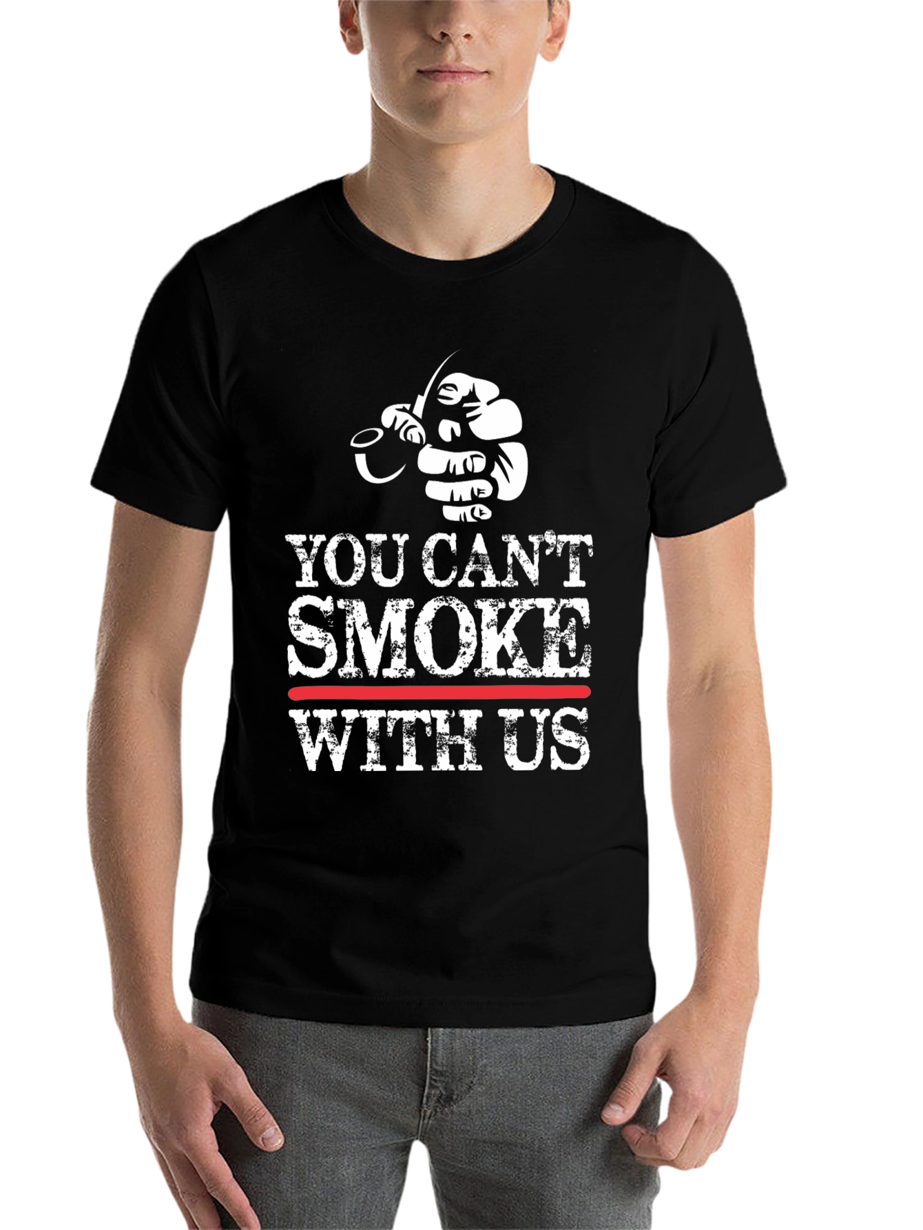 Black You Can't Smoke With Us Graphic Tee view 7