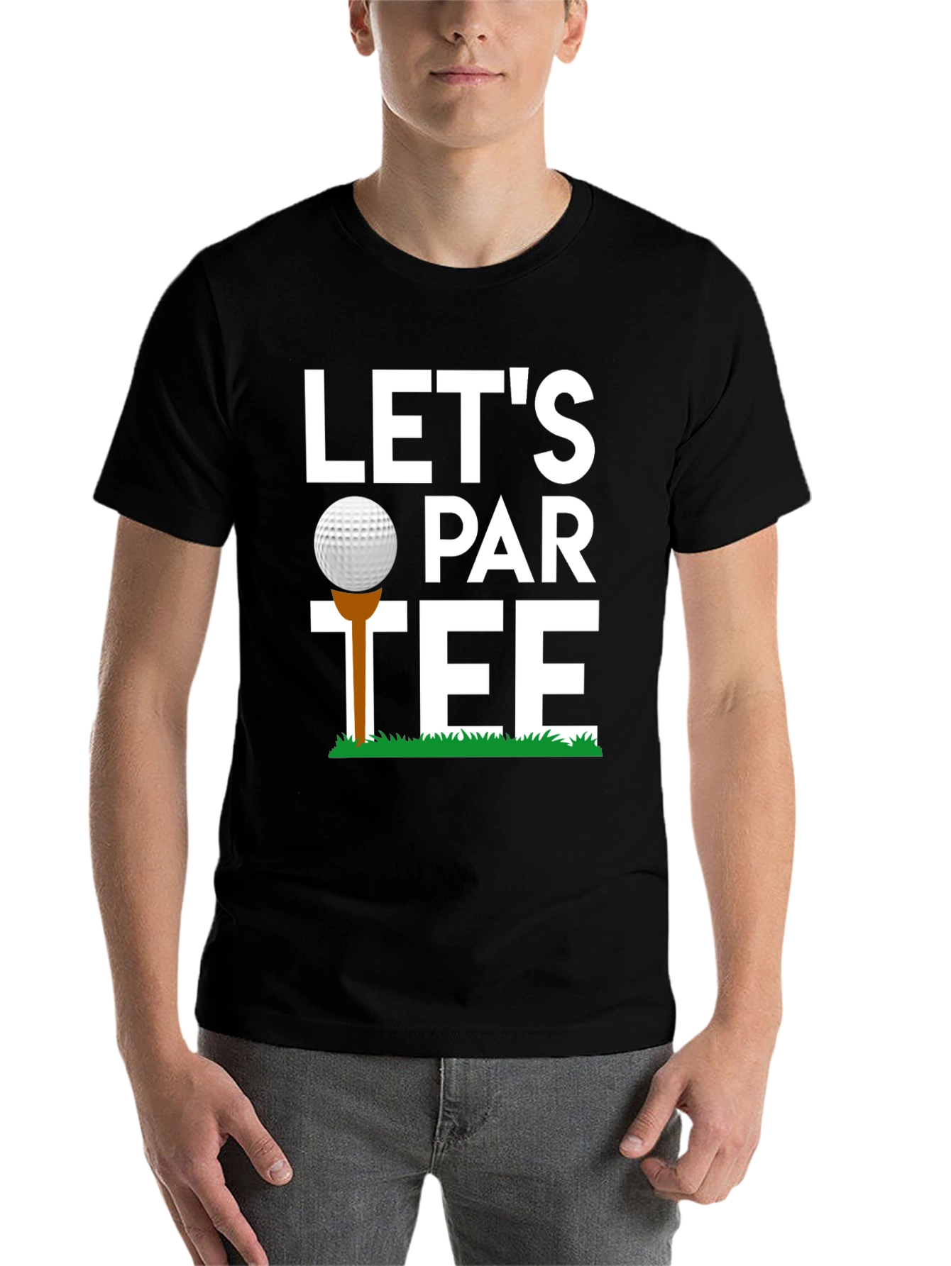 Black Let's Par-Tee Golf T-Shirt Funny Golfing Tee view 7