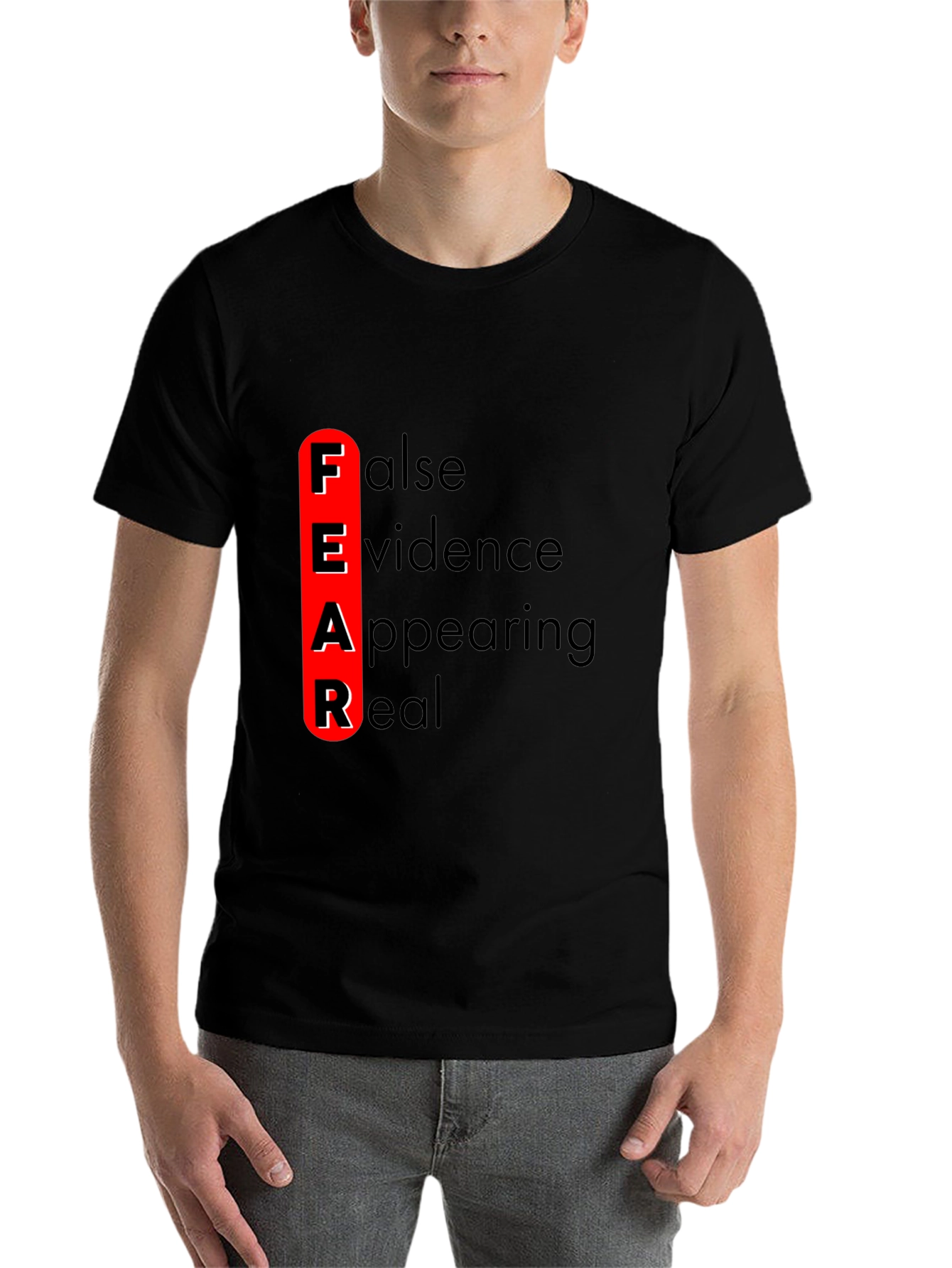 Black FEAR Definition Graphic Tee - Black view 7