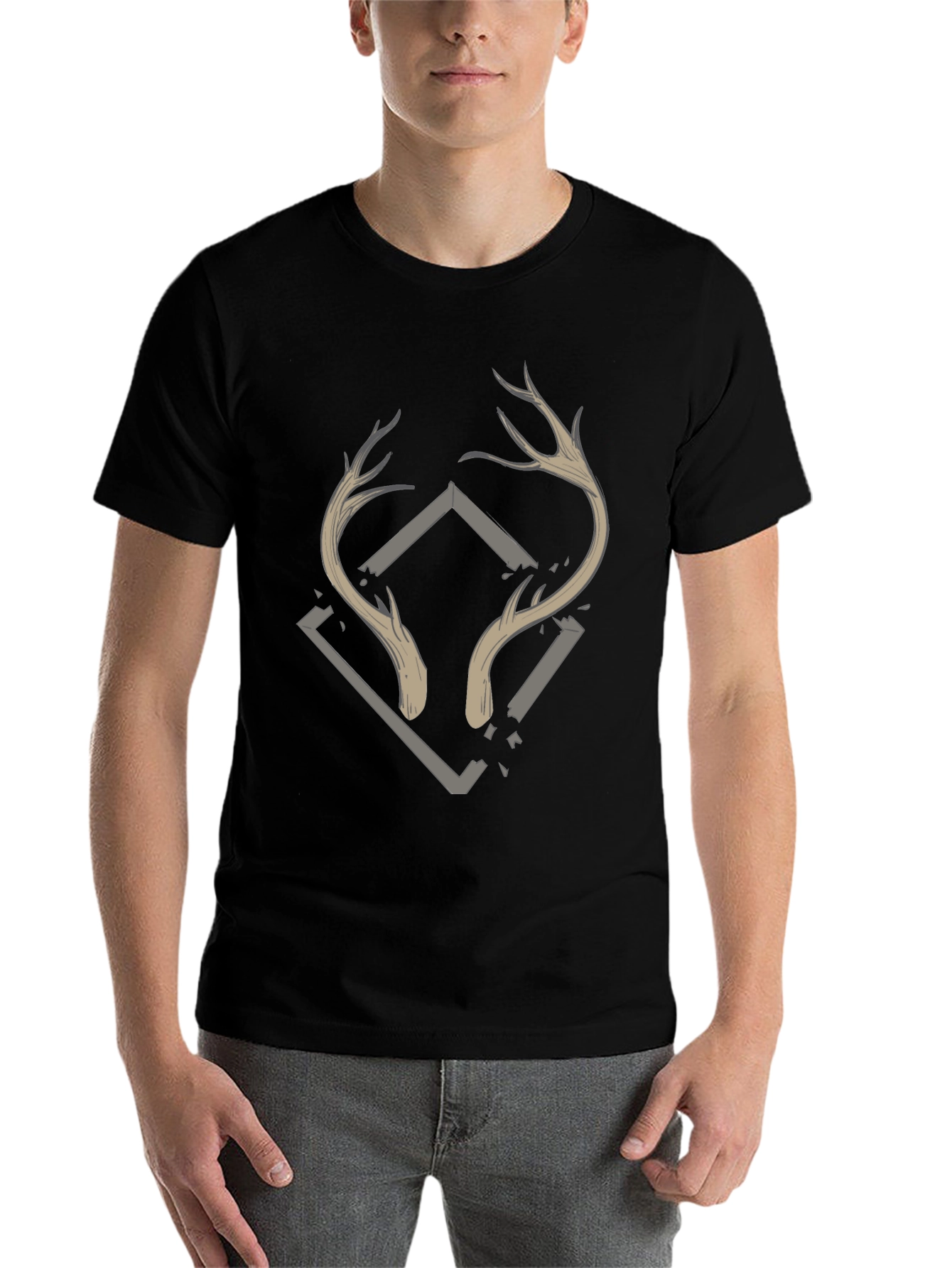 Black Antler Graphic Print Tee - Stylish & Unique view 7