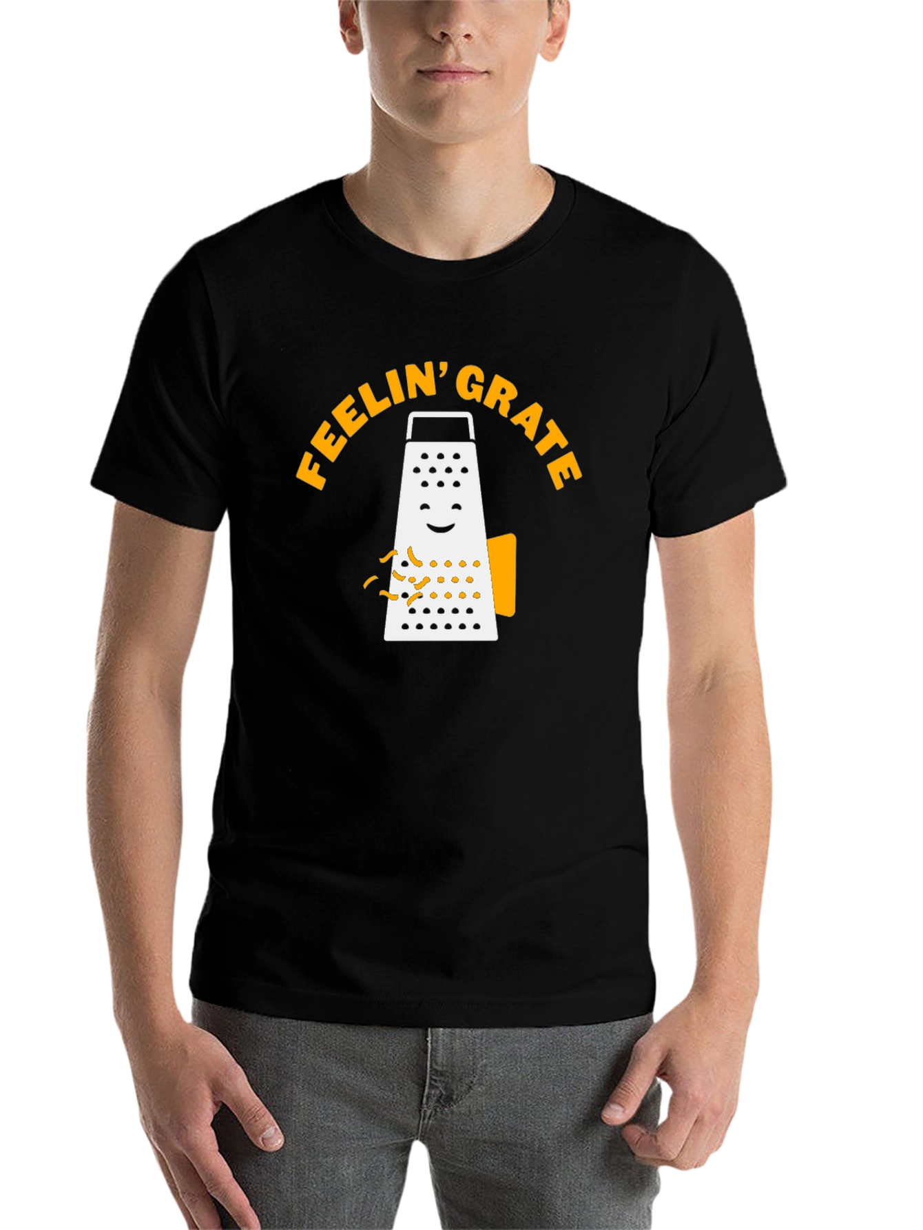 Black Feelin' Grate T-Shirt - Funny Cheese Grater Graphic Tee view 7