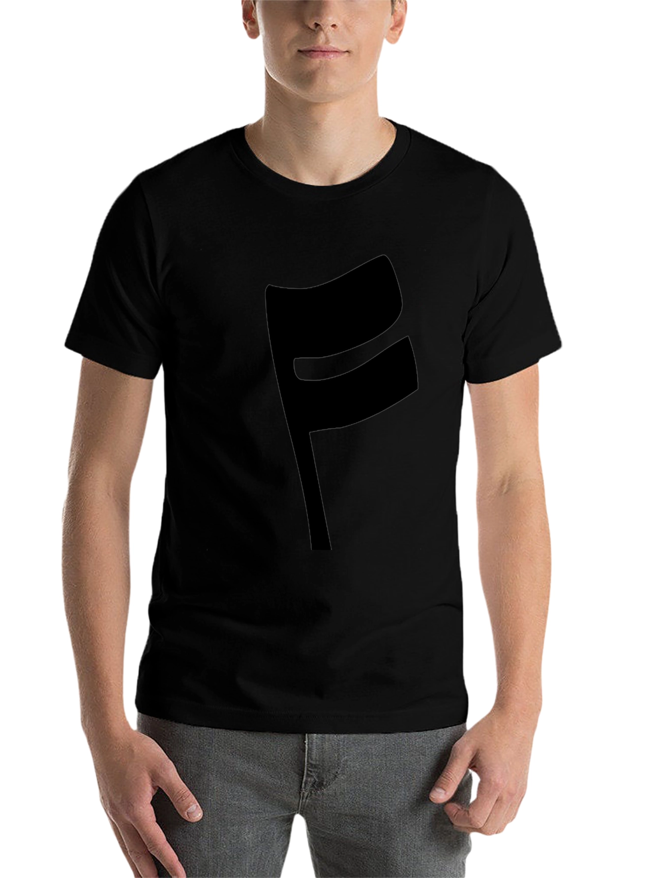 Black Modern Black 'F' Graphic T-Shirt view 7