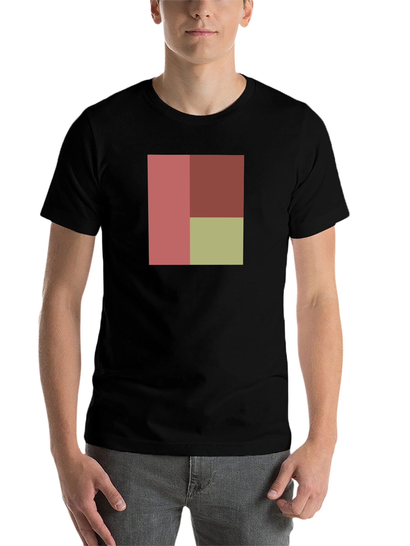 Black Modern Color Block Tee - Stylish Casual Wear view 7