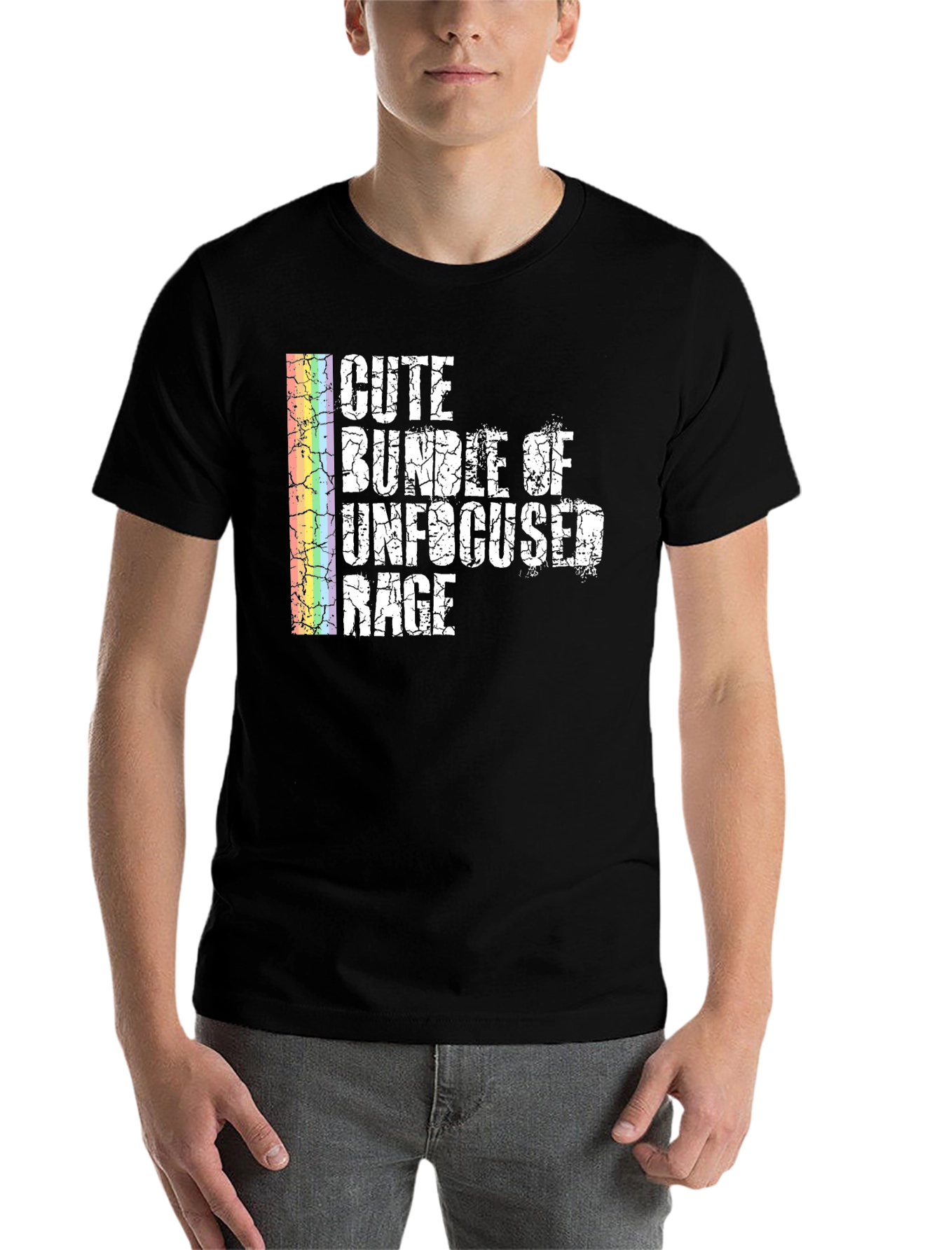Black Cute Bundle Of Unfocused Rage T-Shirt view 7