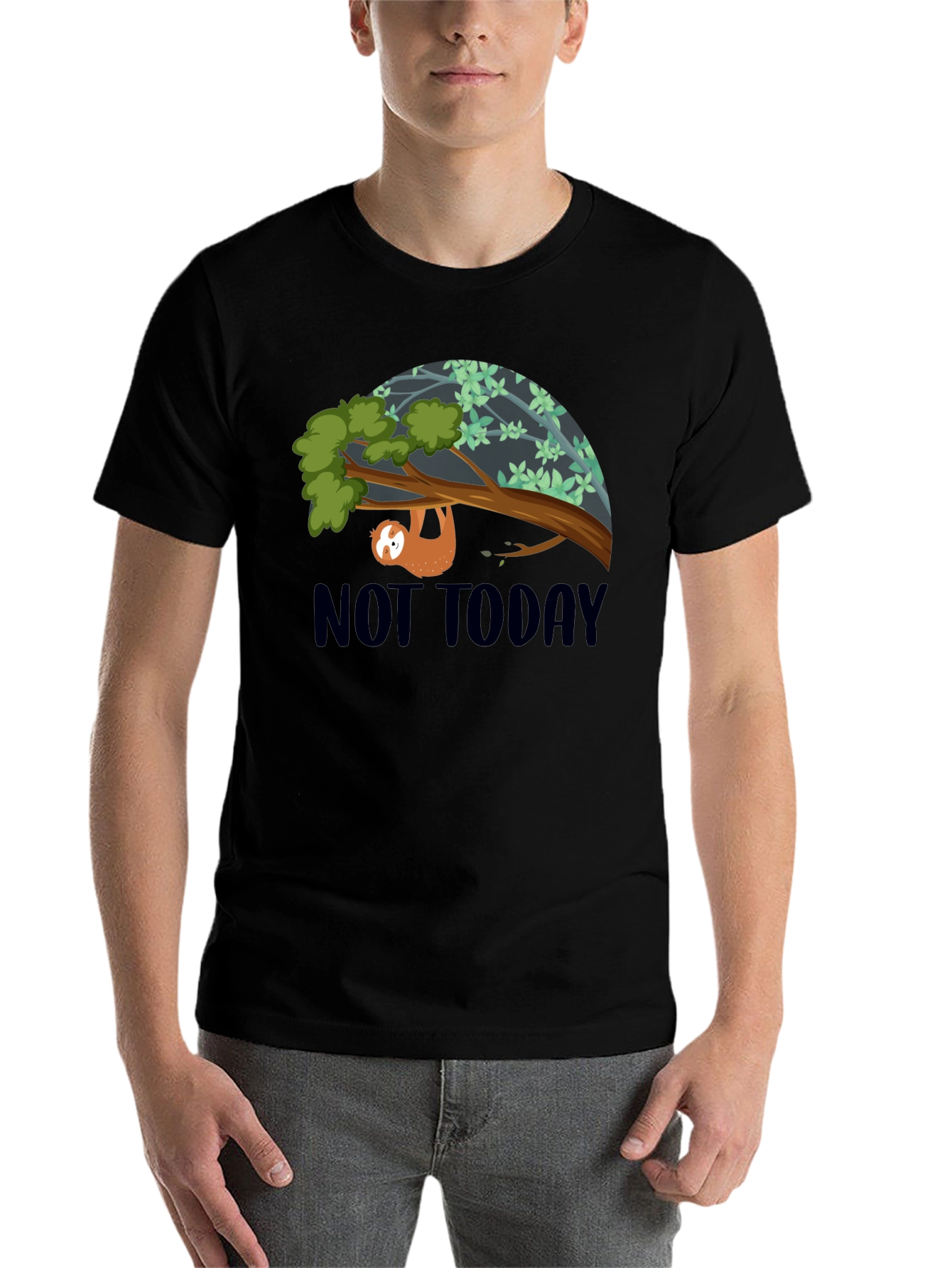 Black Not Today Sloth Graphic Tee - Relaxed Fit view 7