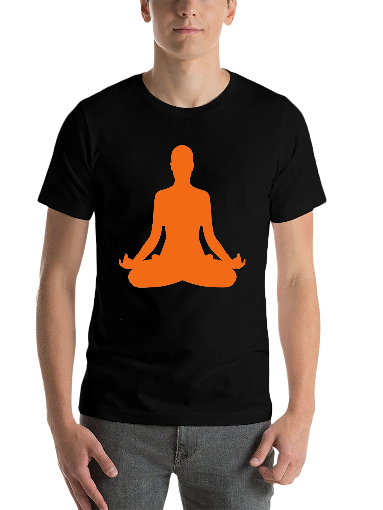 Black Yoga Pose Graphic Tee - Black view 7