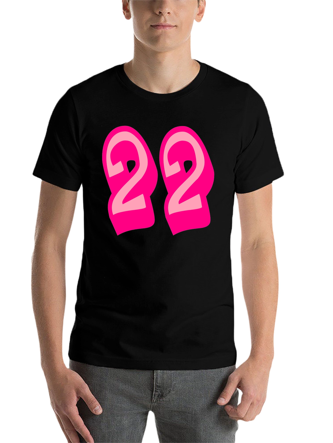Black Bold Number 22 Graphic Tee - Black view 7