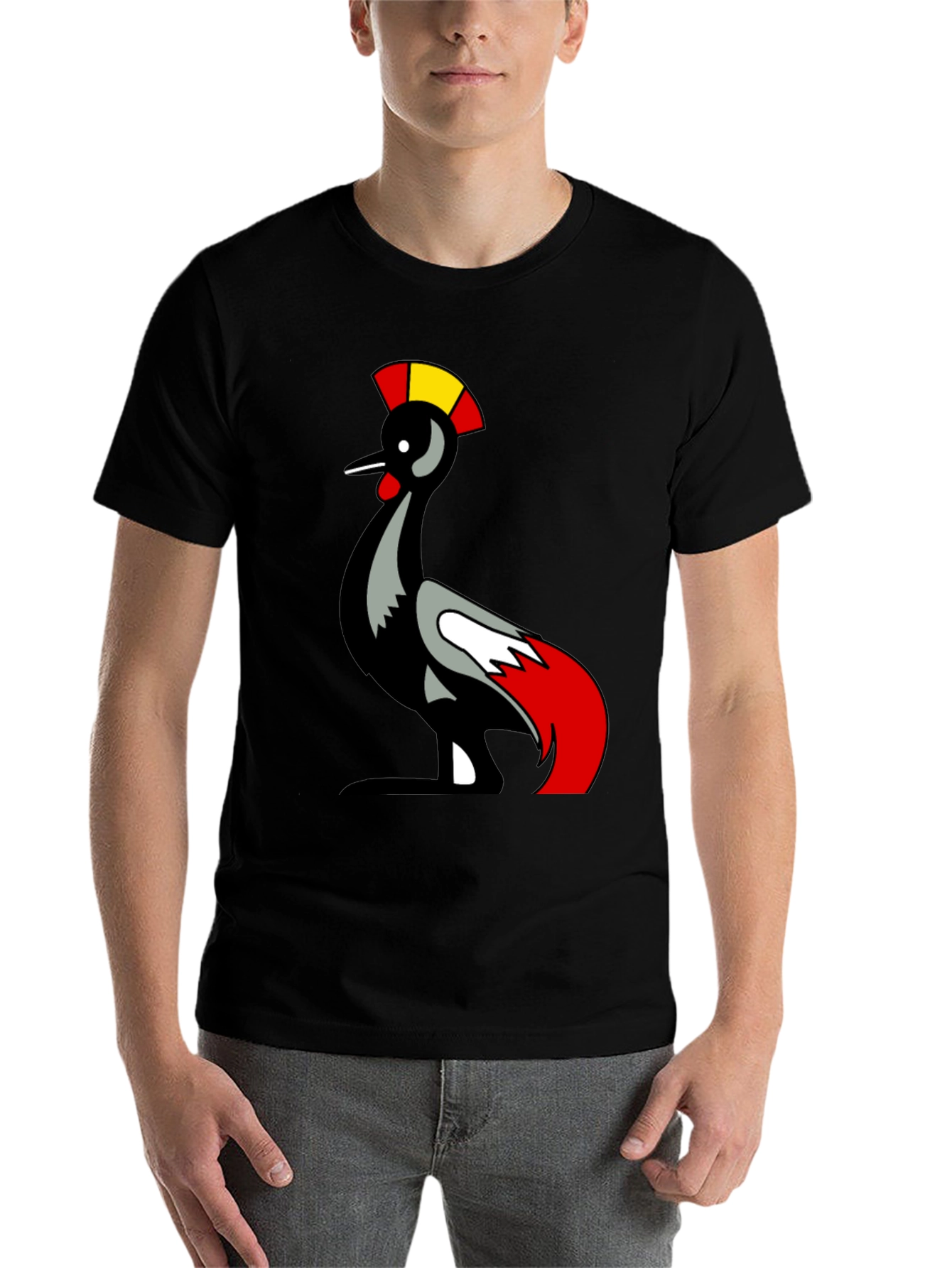 Black Unique Bird Graphic T-Shirt view 7