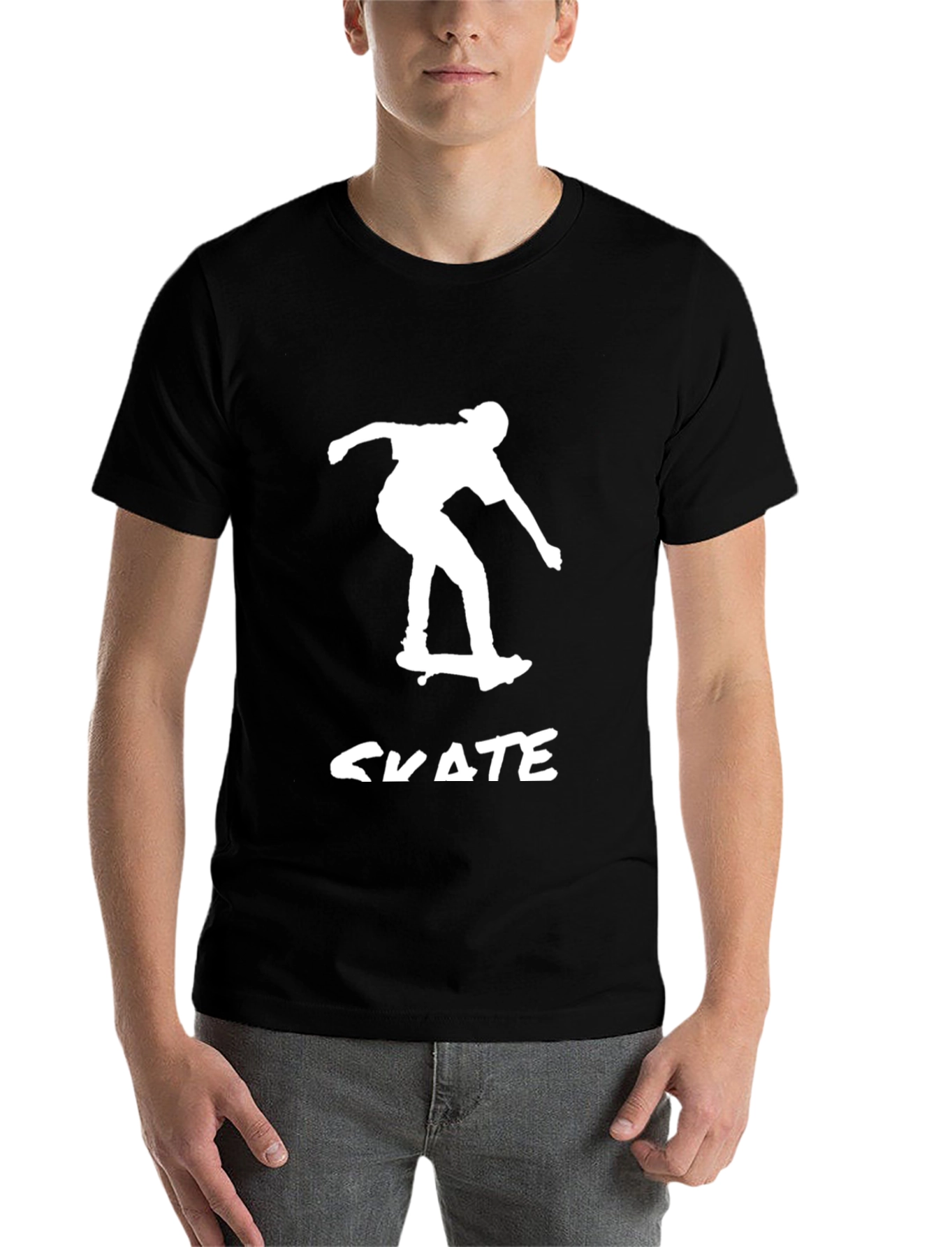 Black Cool Skater T-Shirt - Black Graphic Tee view 7